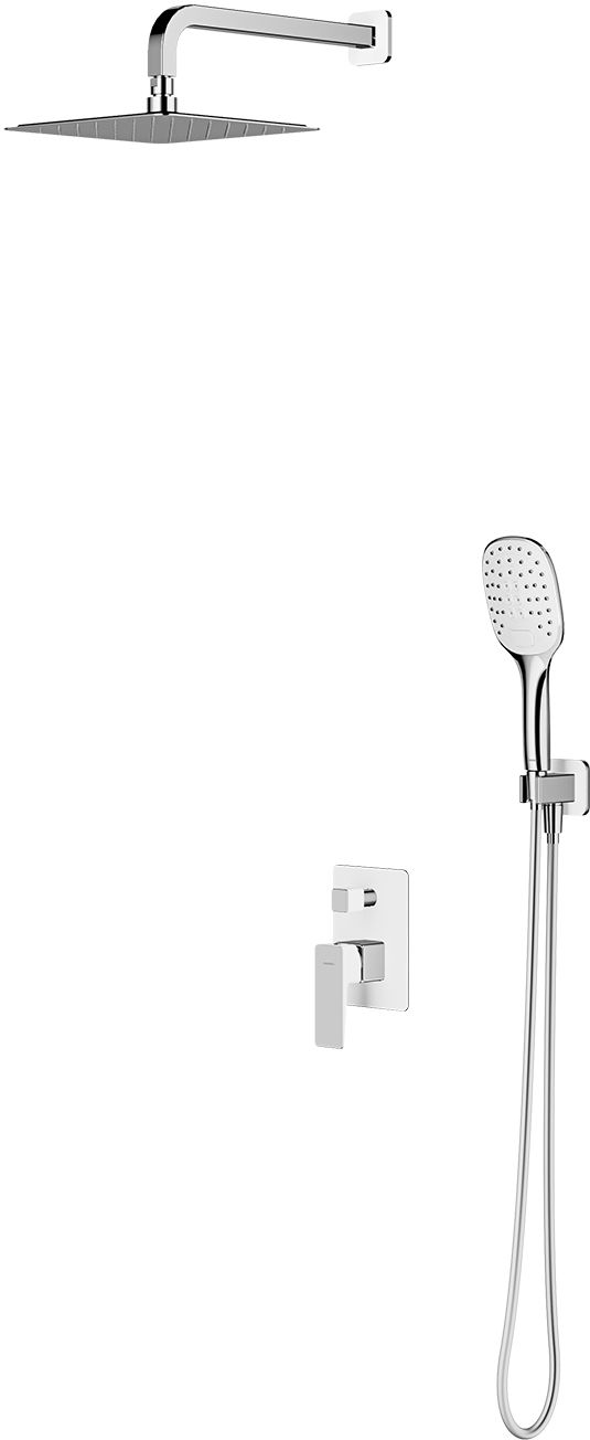 Omnires Parma ensemble de douche encastré oui chrome-blanc SYSPM16ACRB