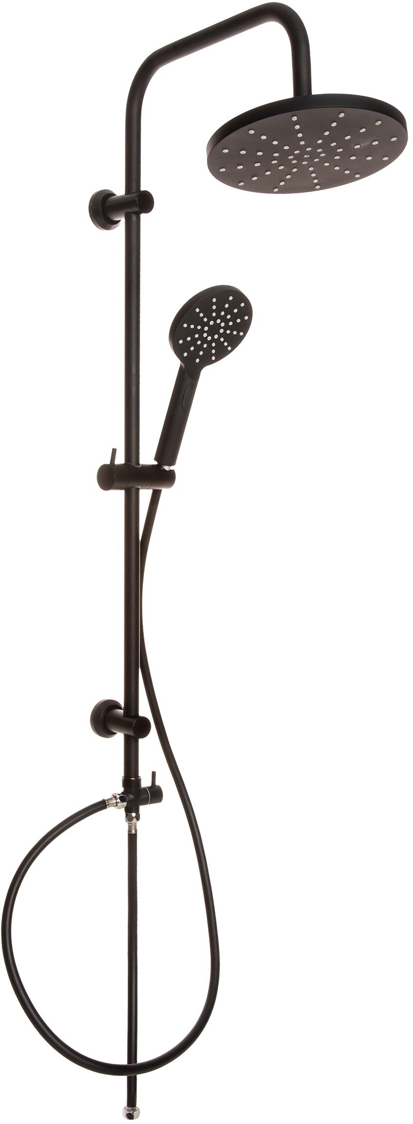 Invena Black ensemble de douche mural oui noir AU-03-D04
