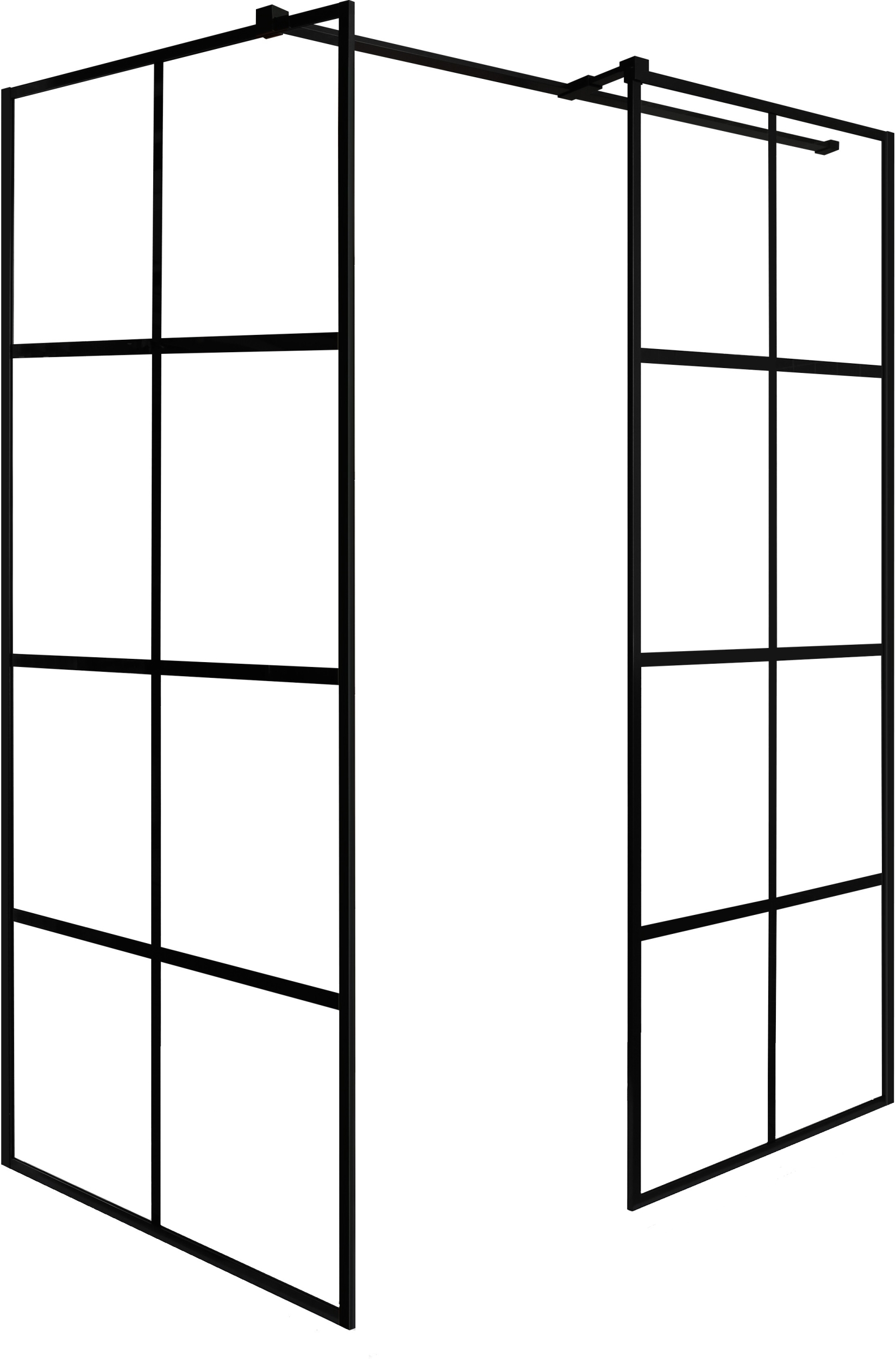 Besco Excea cabine de douche 119x89 cm rectangulaire noir mat/verre à motif EXC-129-190B