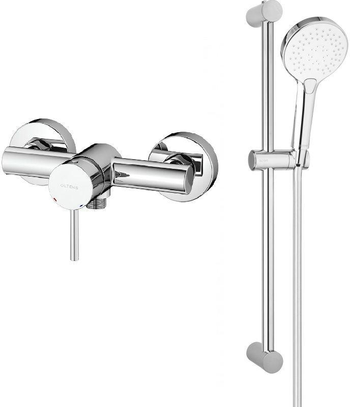 Set mitigeur de douche Oltens Molle 33000100, barre de douche Oltens Alling 37300100, 37101110, 37201100