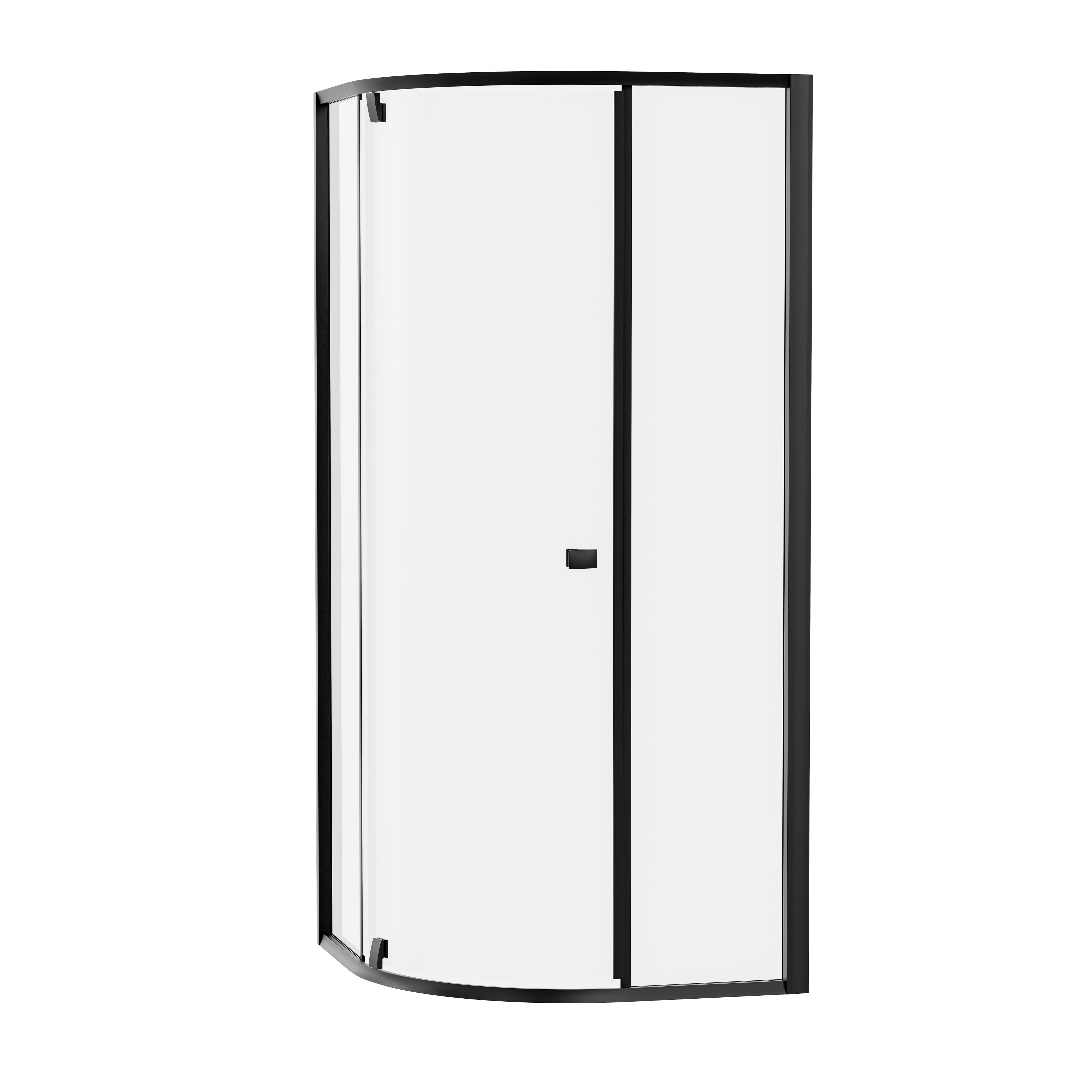 Ravak Pivot cabine de douche 80x80 cm semi-circulaire noir mat/verre transparent 37644300Z1