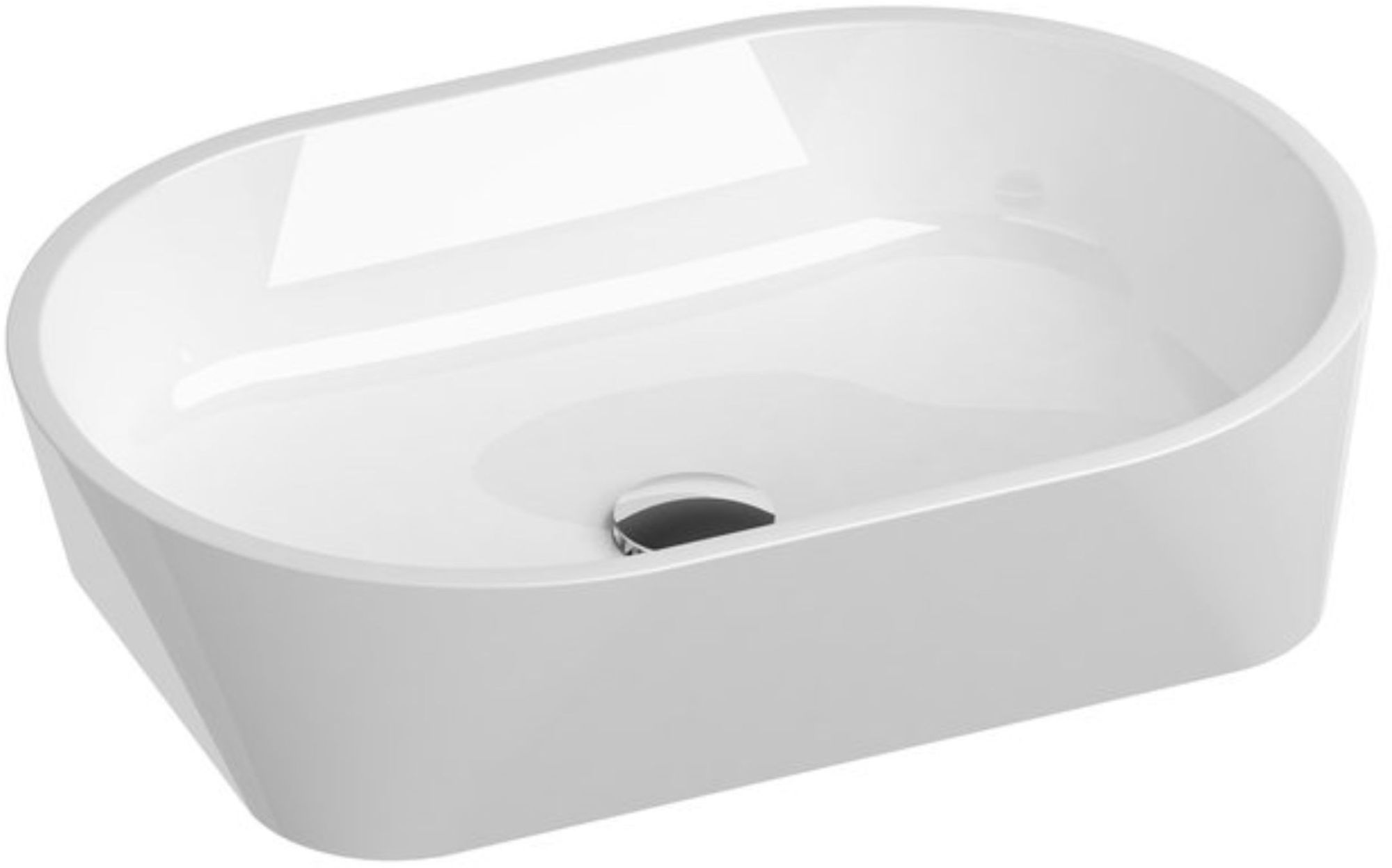Ravak Solo lavabo 58x40 cm ovale à poser blanc brillant XJX01358000