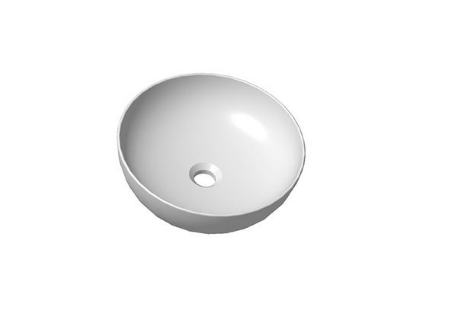 Ravak Uni lavabo 40x40 cm ronde à poser blanc brillant XJX01140003