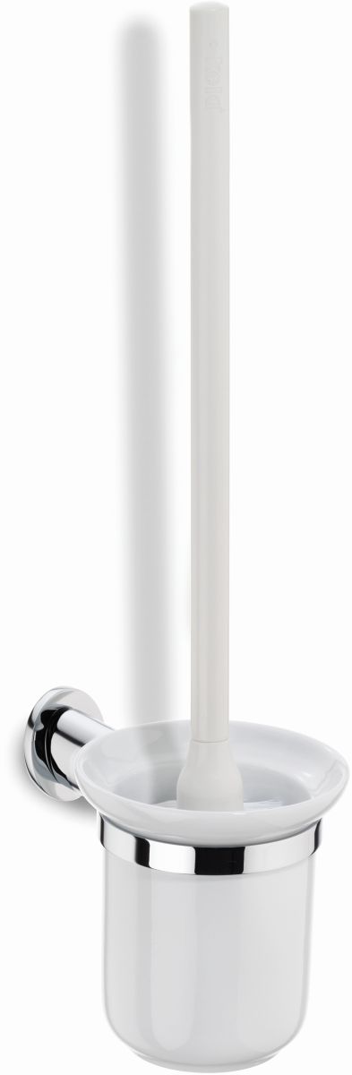 Kela Makira brosse wc adhésif blanc-chrome-céramique 20269