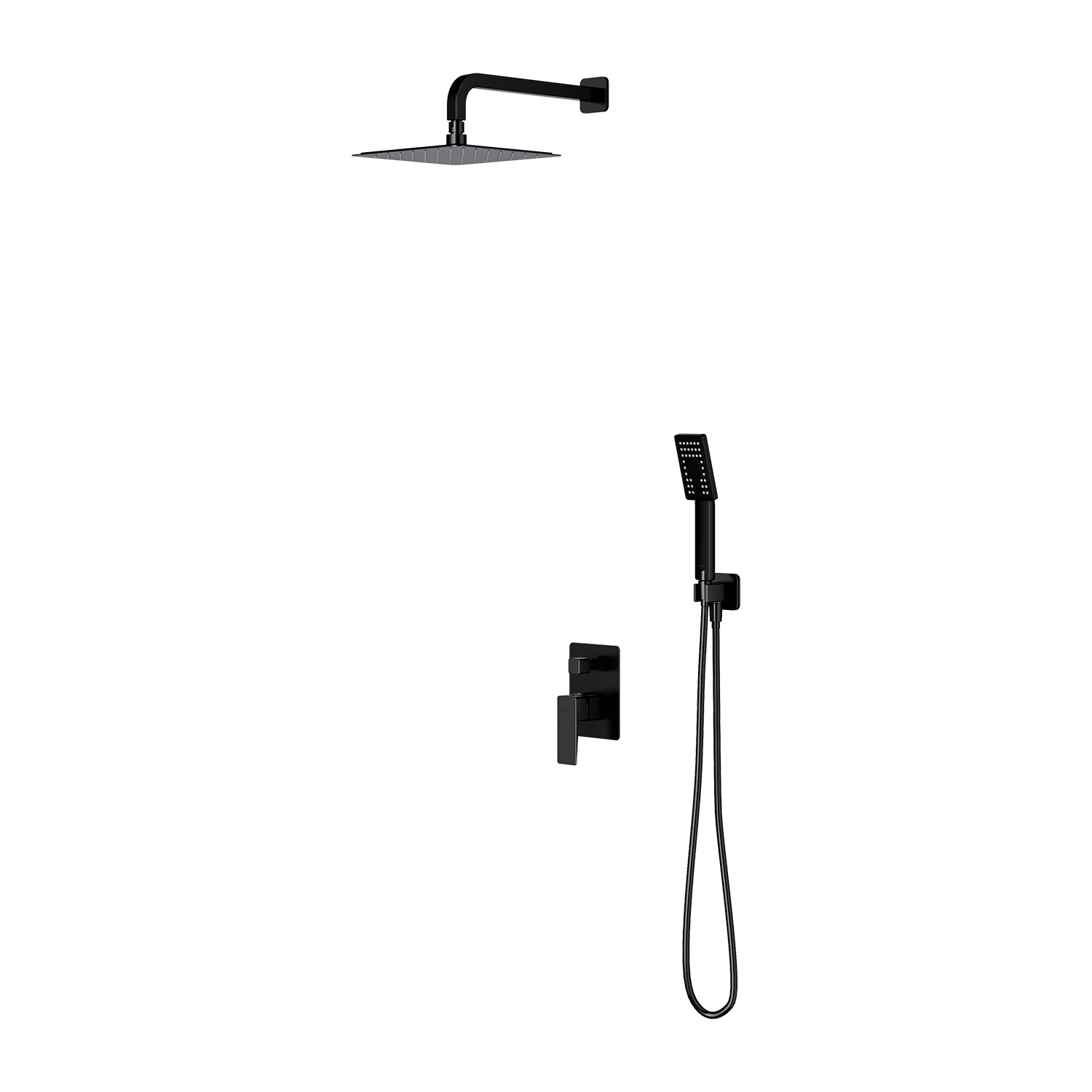 Omnires Parma ensemble de douche encastré oui noir SYSPM10BL