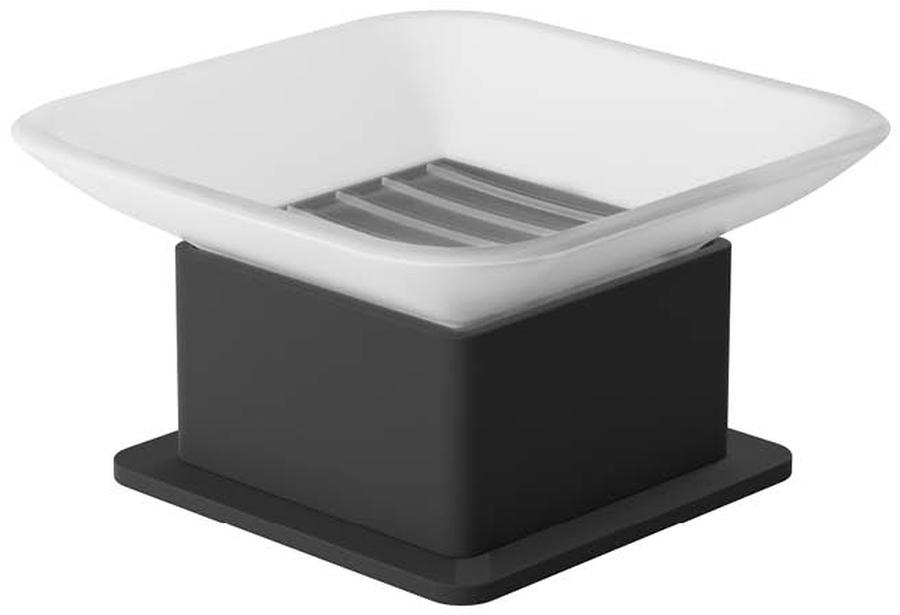 Excellent Riko porte-savon sur pied noir-blanc DOEX.1613BL