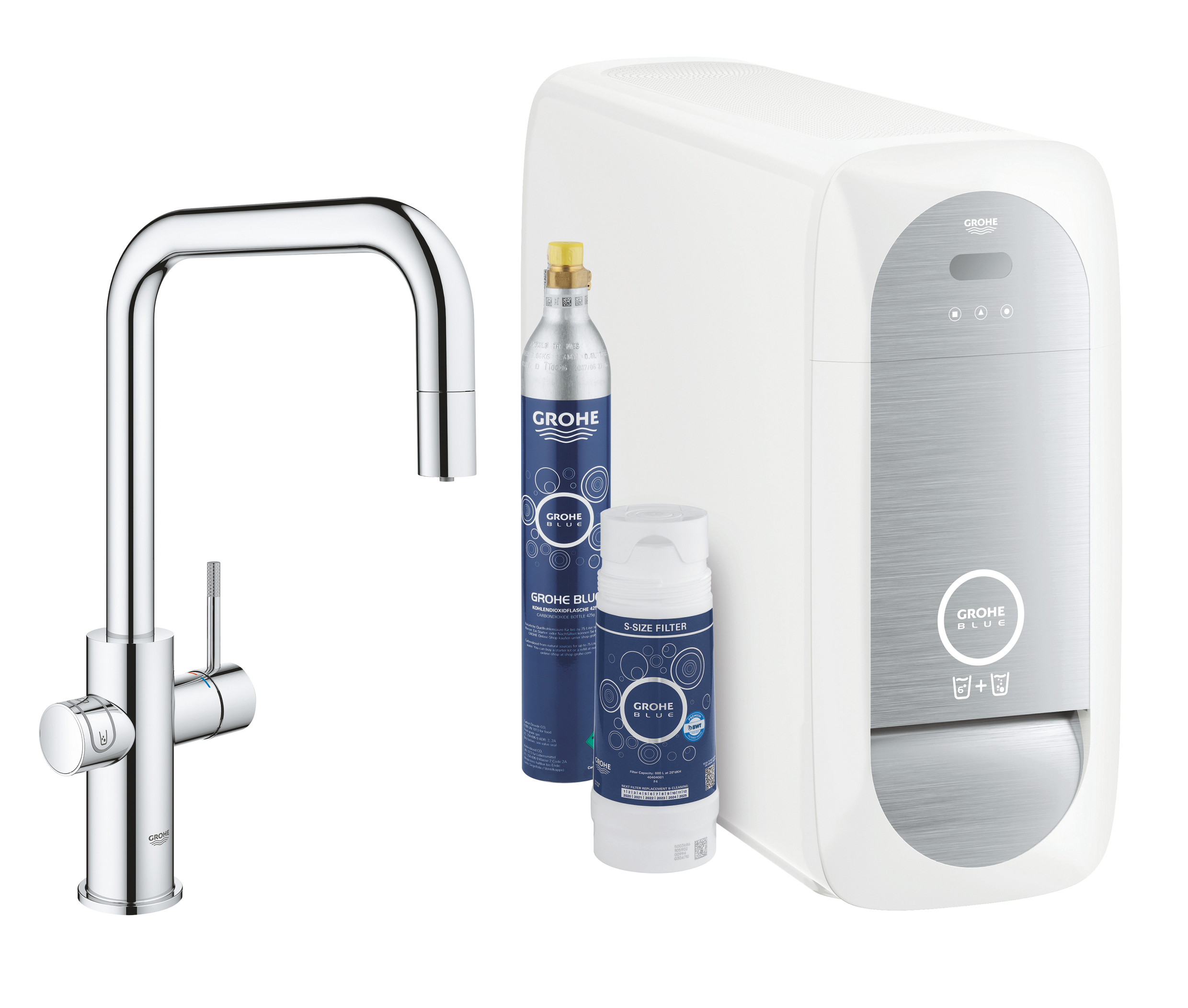 Grohe Blue kit de démarrage avec mitigeur de cuisine sur pied StarLight Chrome 31543000