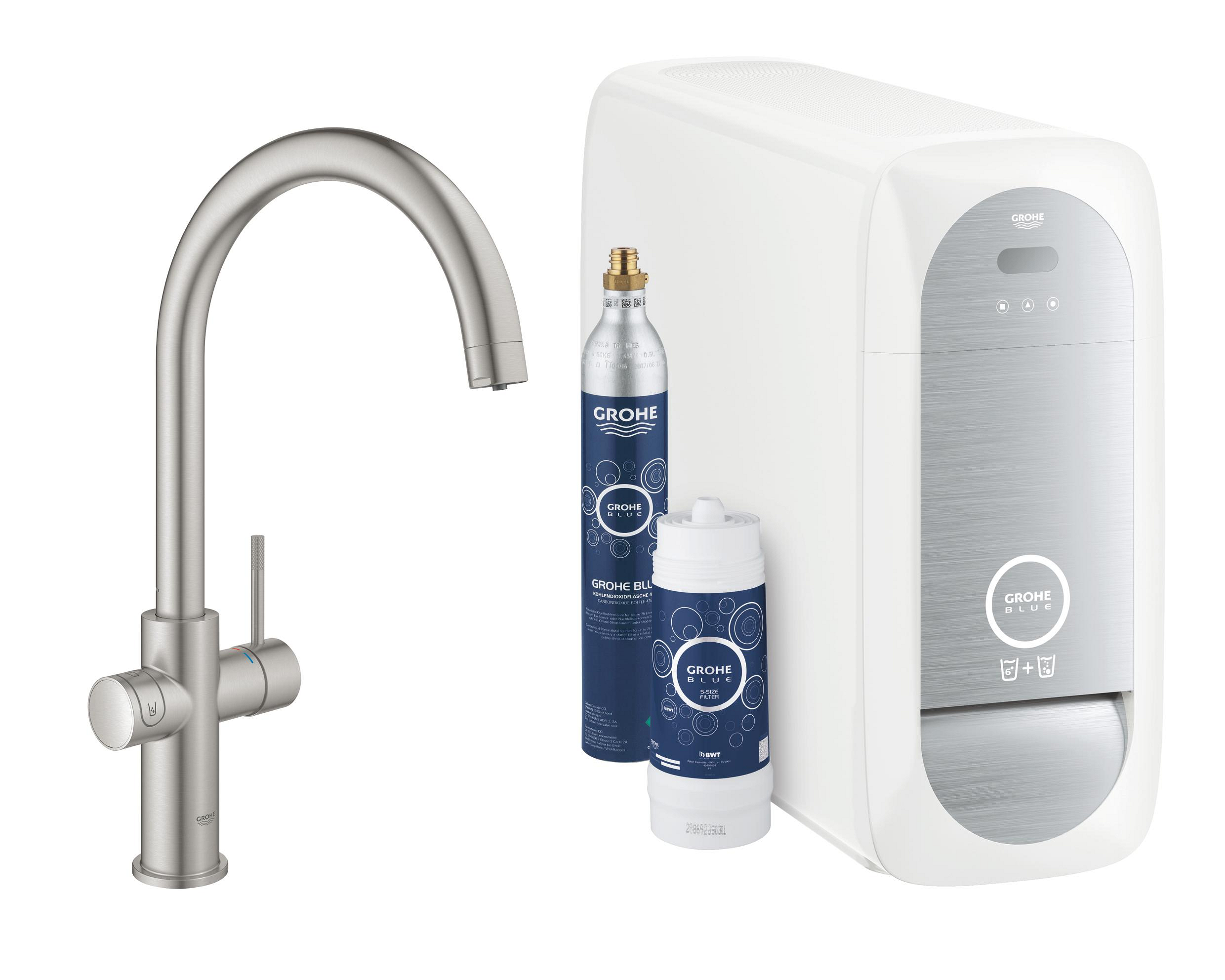Grohe Blue mitigeur de cuisine avec filtre sur pied acier inoxydable 31455DC1