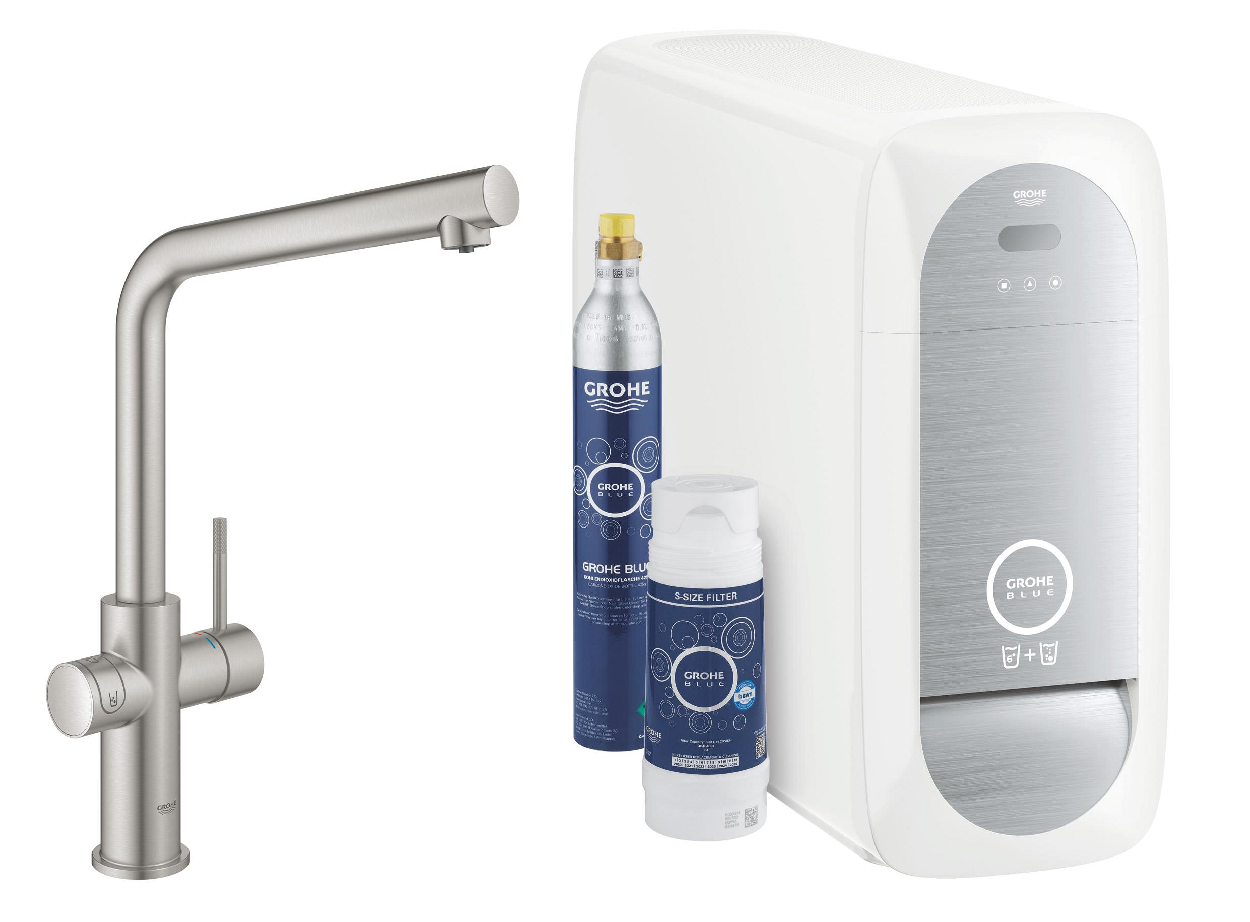 Grohe Blue mitigeur de cuisine avec filtre sur pied SuperSteel 31454DC1