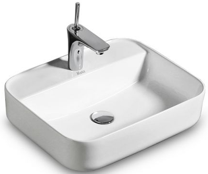 Rea Martina lavabo 51.5x41 cm rectangulaire à poser blanc brillant REA-U6646