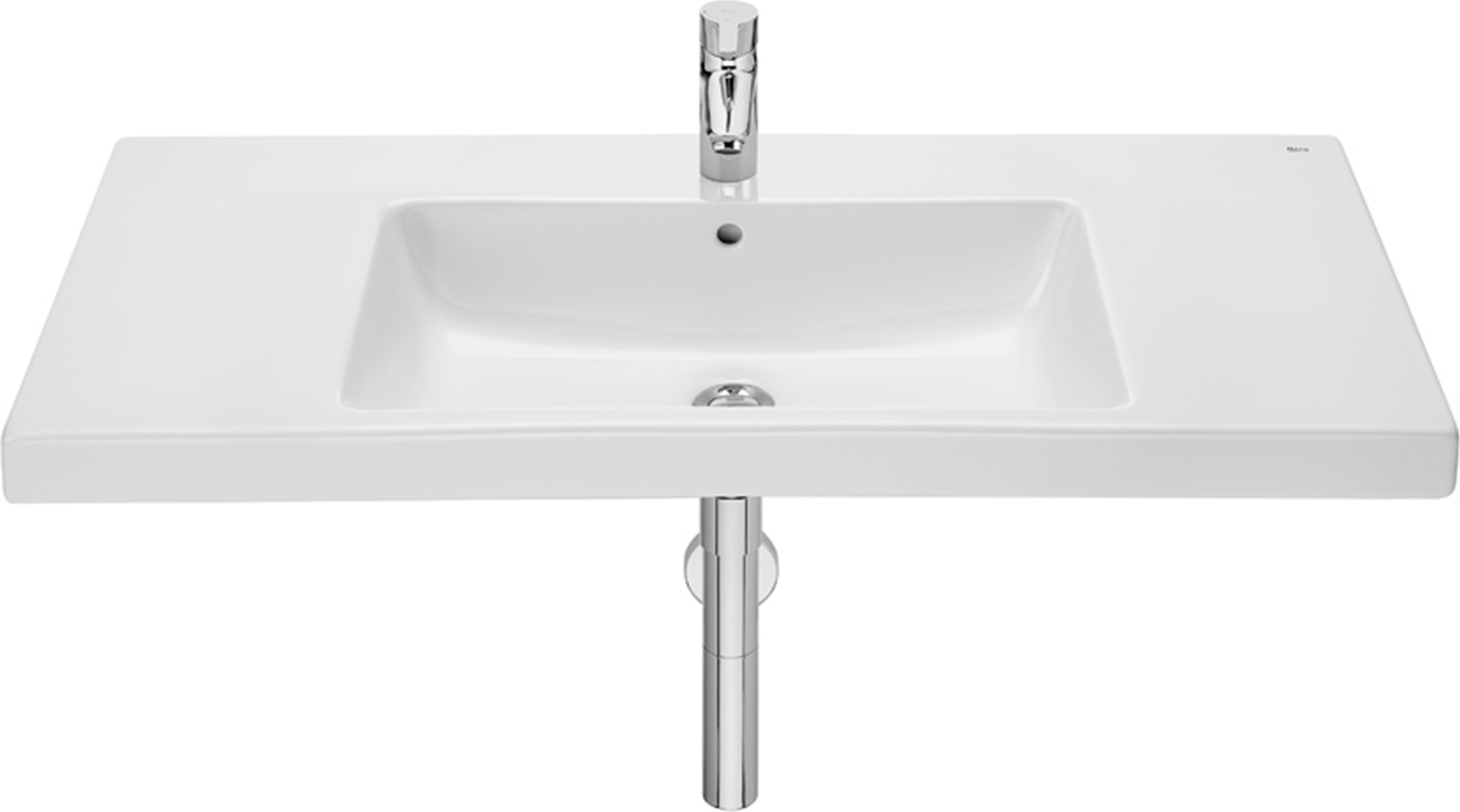 Roca Gap lavabo 100x46 cm rectangulaire classique-avec plateau blanc A3270MA000