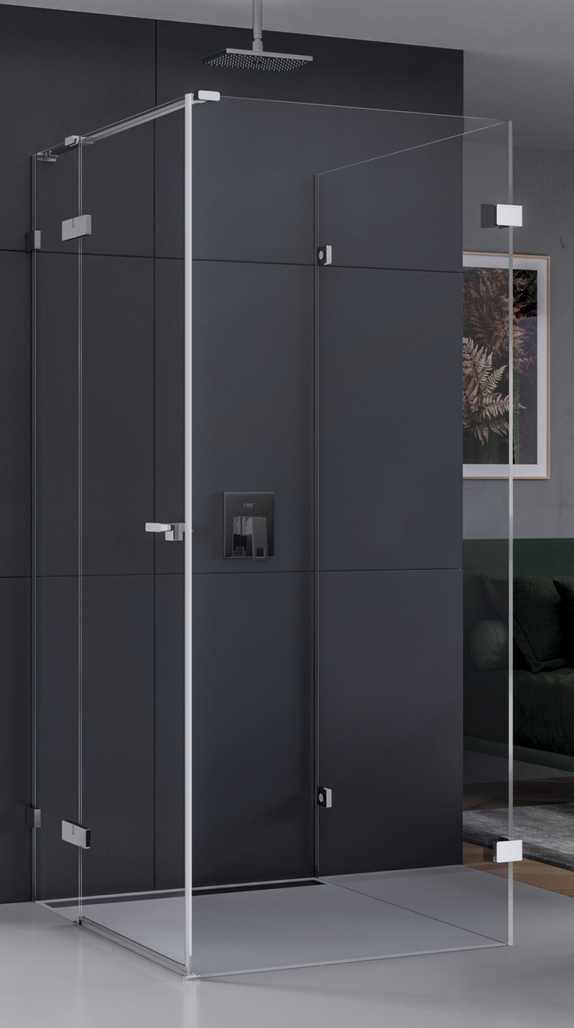 New Trendy Eventa cabine de douche 90x90 cm carrée chrome brillant/verre transparent EXK-0202