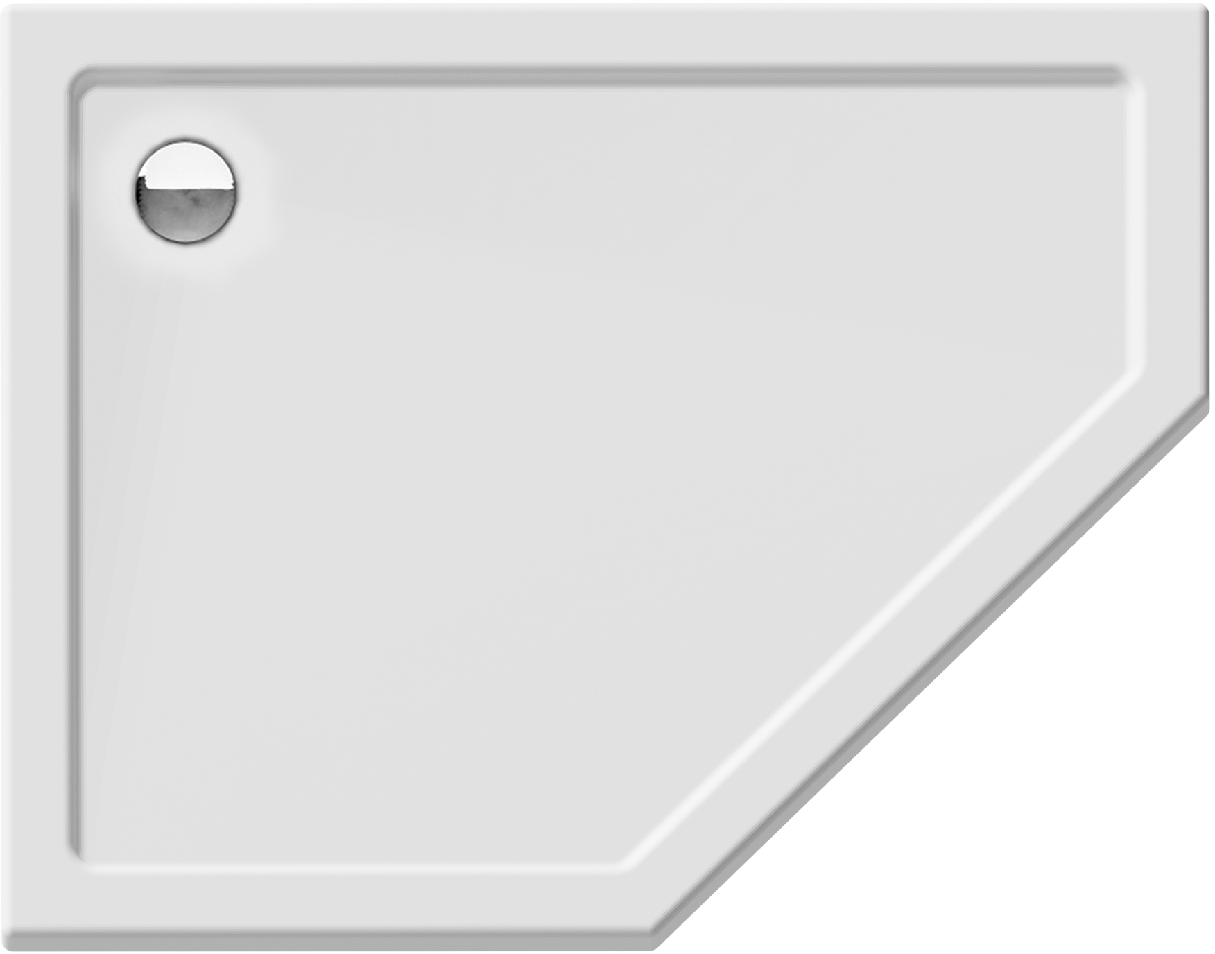 New Trendy New Cantare receveur de douche pentagonal 100x80 cm blanc B-0418