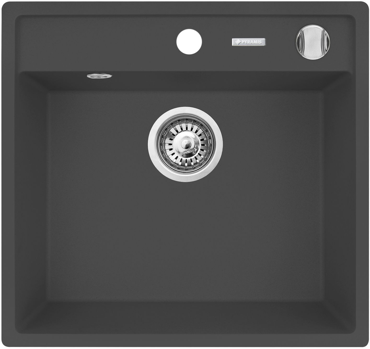 Pyramis Camea évier en granit 53x50 cm noir 070058201