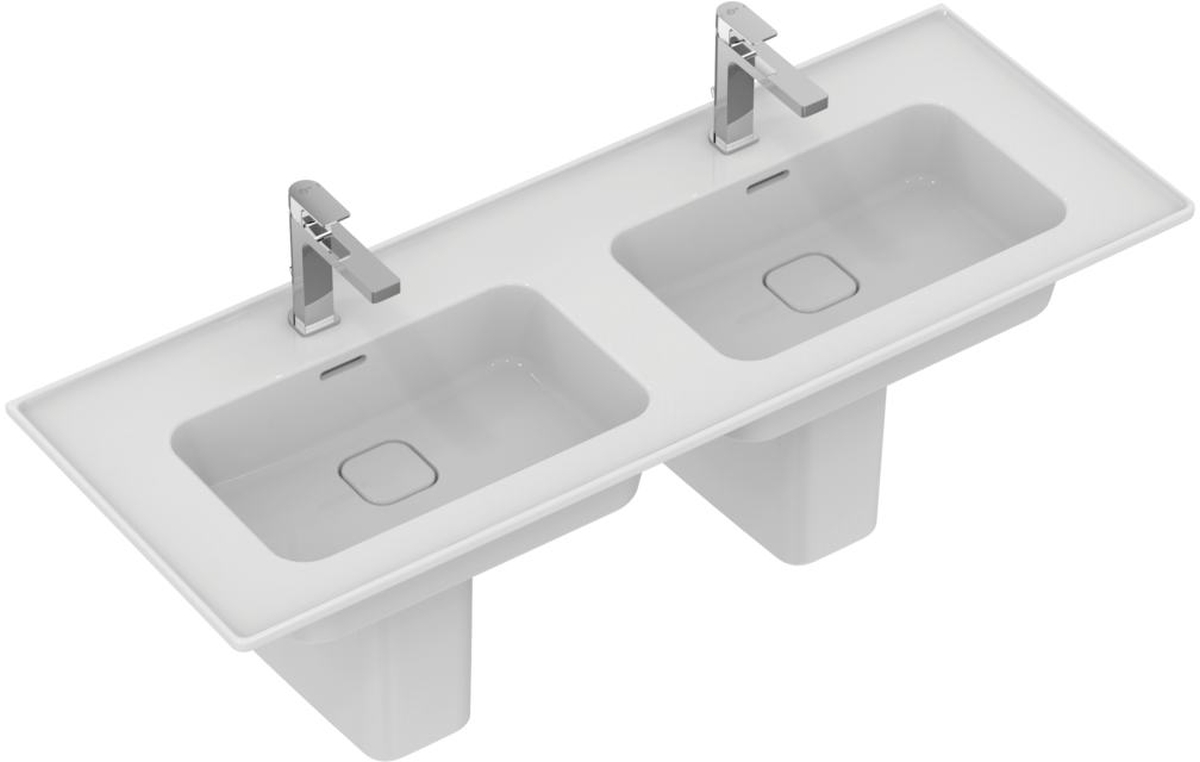 Ideal Standard Strada II lavabo 124x46 cm rectangulaire classique-de meuble-double blanc brillant T300501