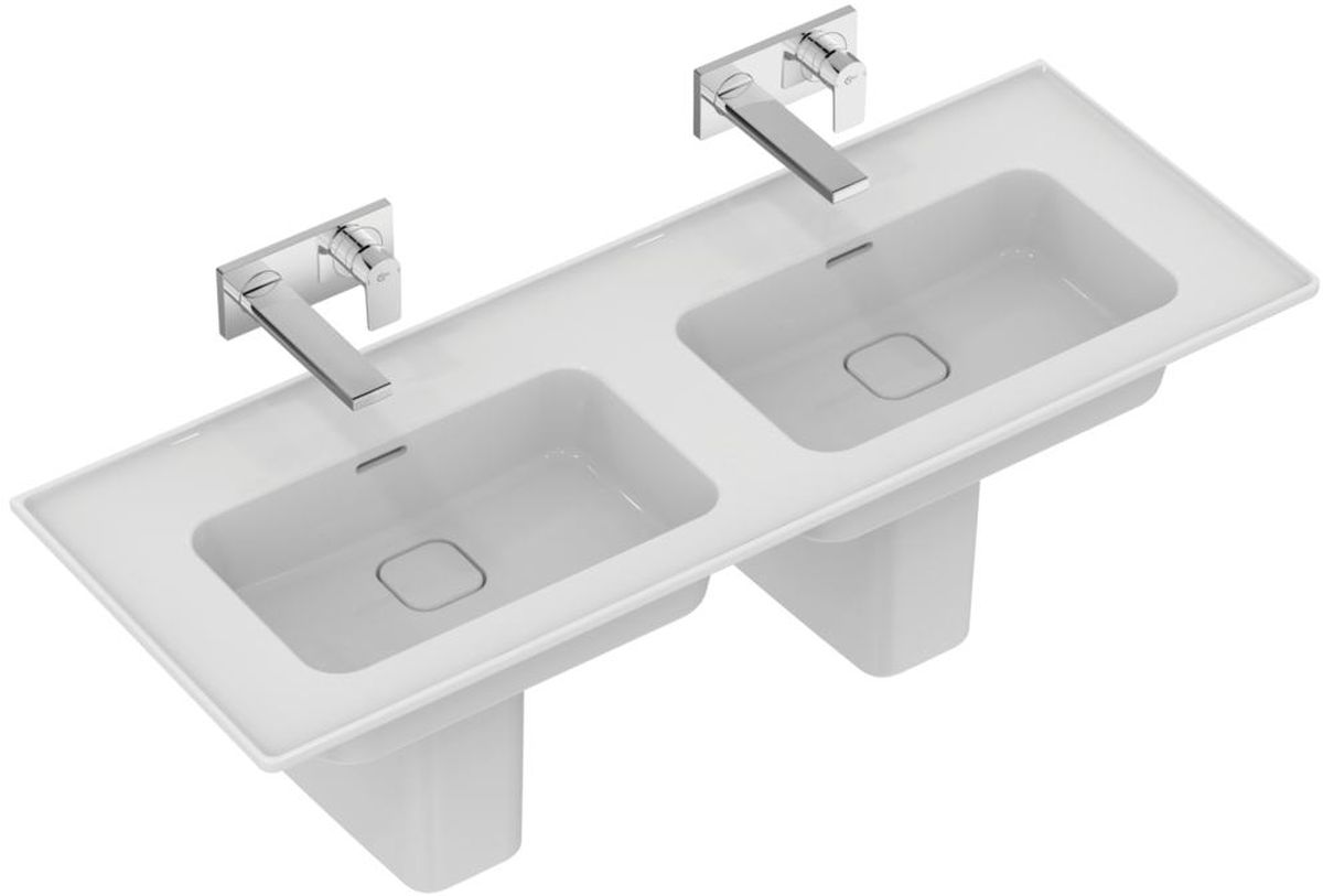 Ideal Standard Strada II lavabo 124x46 cm rectangulaire classique-de meuble-double blanc brillant T363601