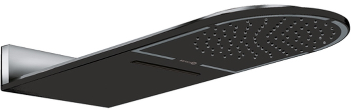 Kludi A-QA douche à effet de pluie 60x25 cm chrome-noir 6488087-00