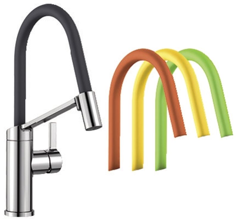 Blanco VIU-S mitigeur de cuisine sur pied chrome-vert-graphite/gris-jaune-orange 524813