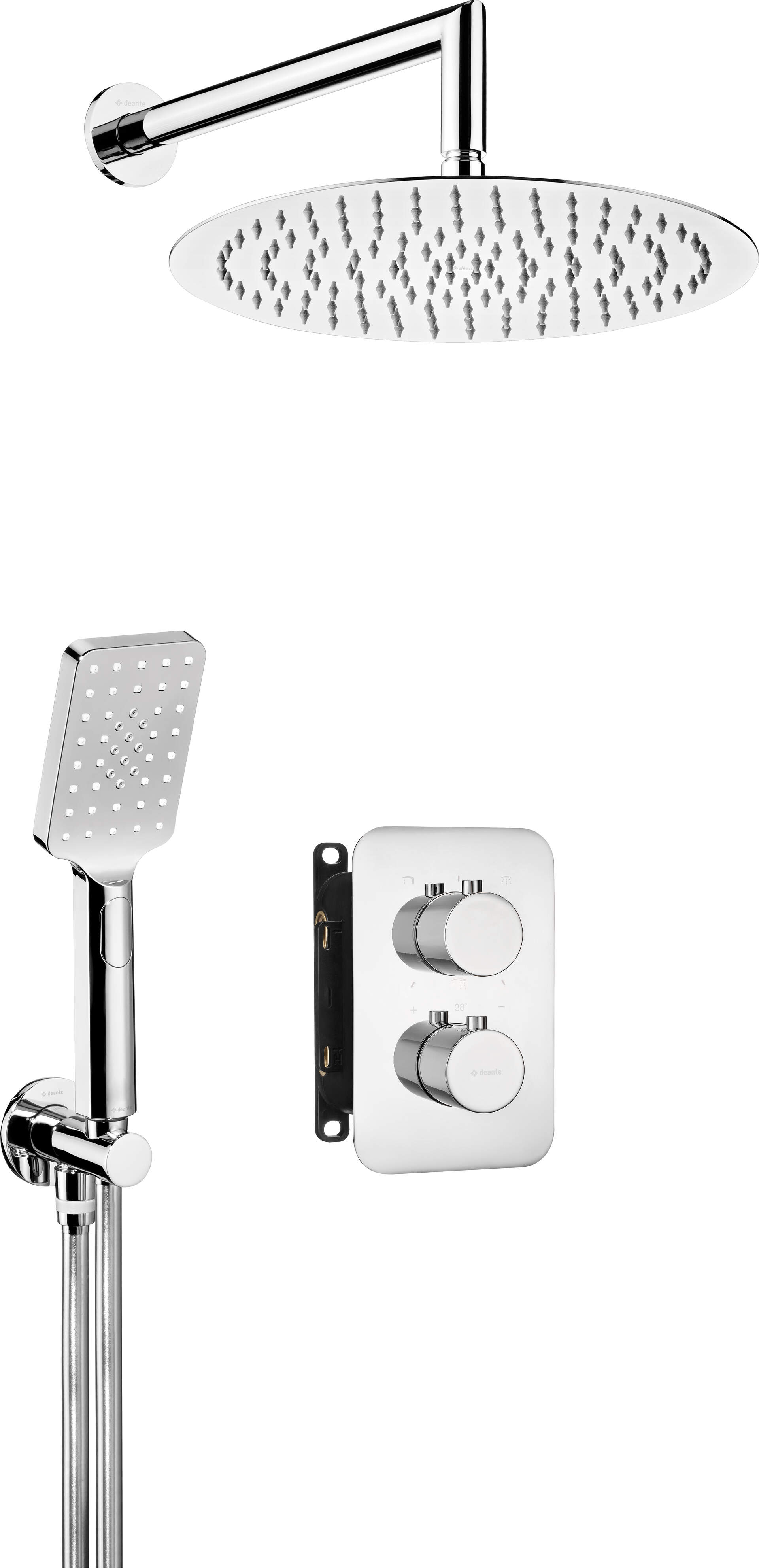Deante Box ensemble de douche encastré avec thermostat oui chrome BXYZ0EBT