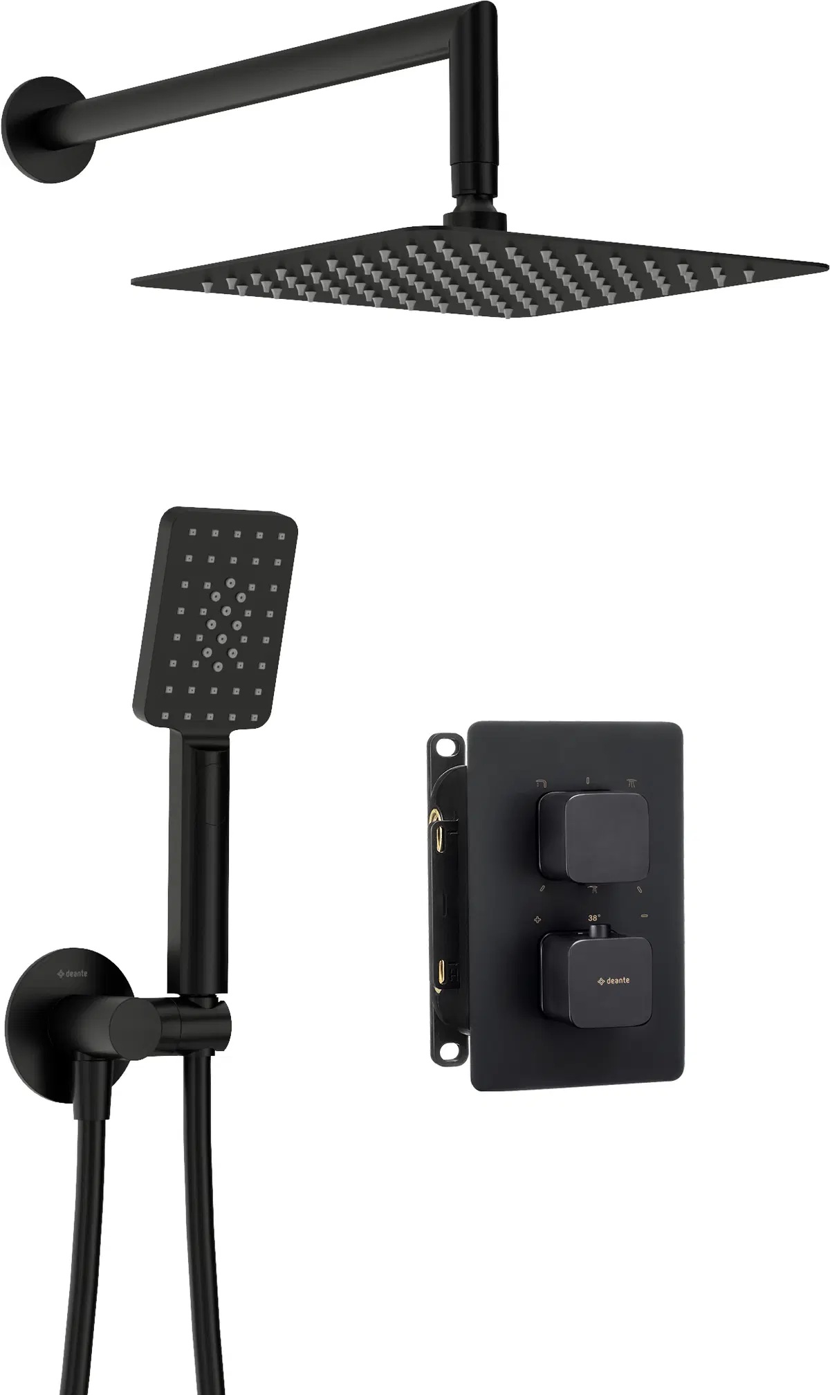 Deante Box ensemble de douche encastré avec thermostat oui noir BXYZNECT