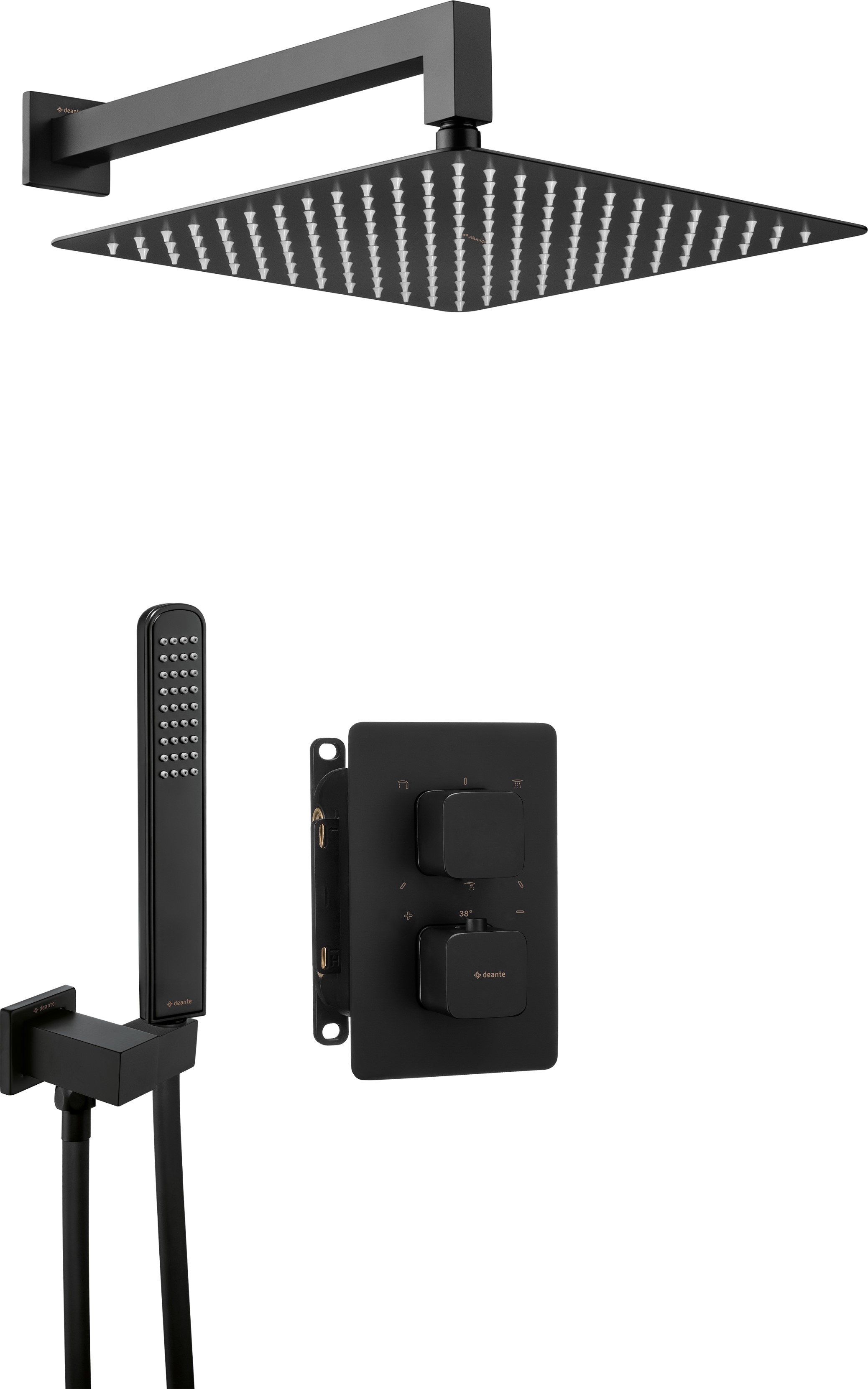 Deante Box ensemble de douche encastré avec thermostat oui noir BXYZNECT