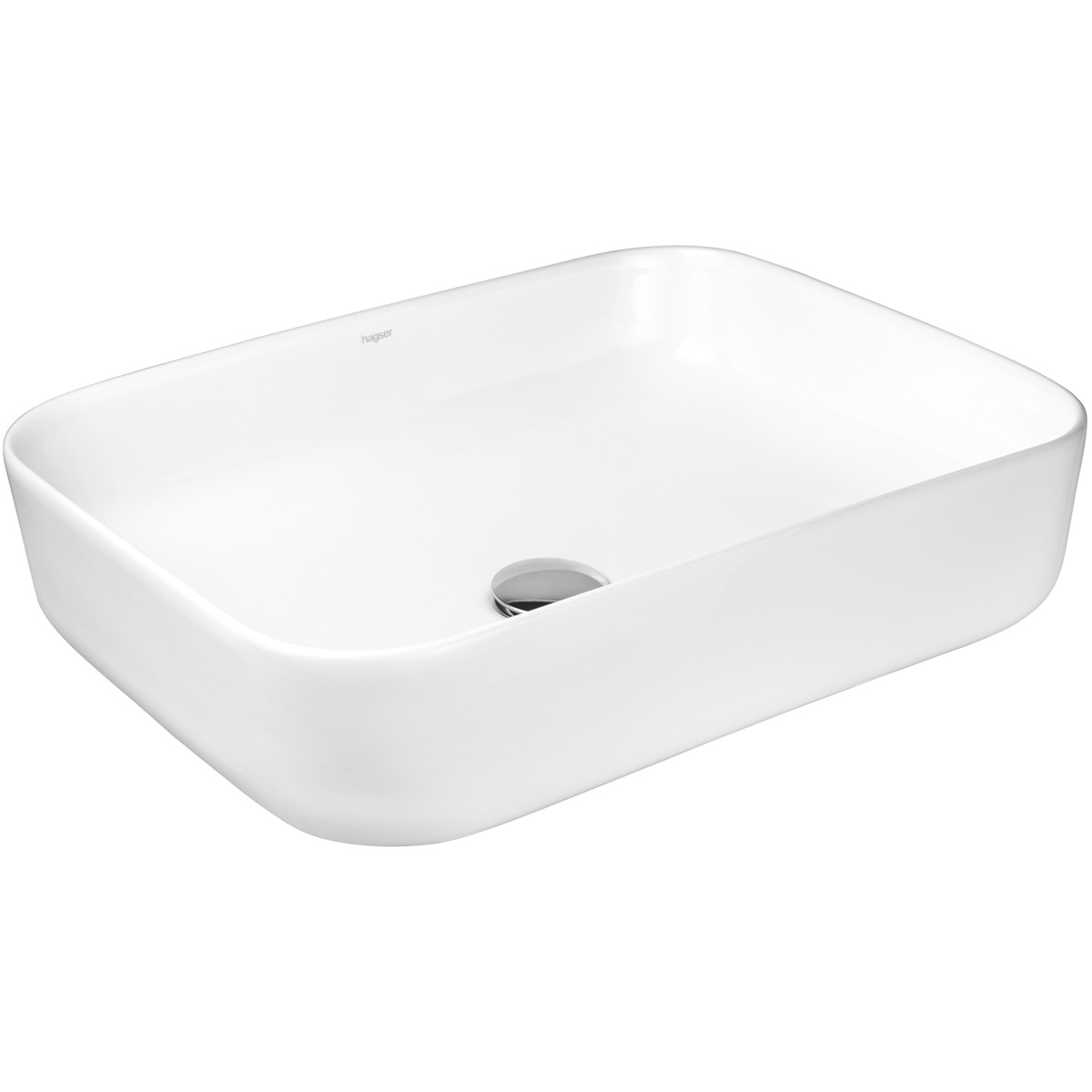 Hagser Dita lavabo 50x38.5 cm rectangulaire à poser blanc HGR50000040