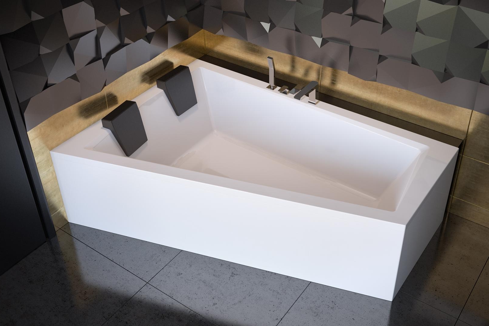 Besco Intima baignoire d’angle 180x125 cm côté gauche blanc #WAID-180-NL