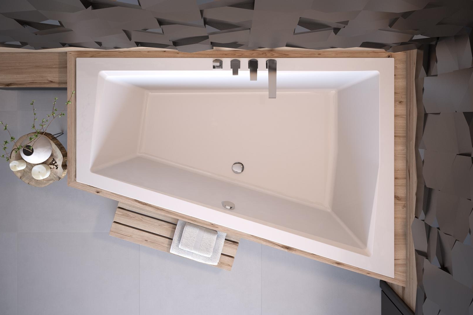 Besco Intima baignoire d’angle 180x125 cm côté droit blanc #WAID-180-SP