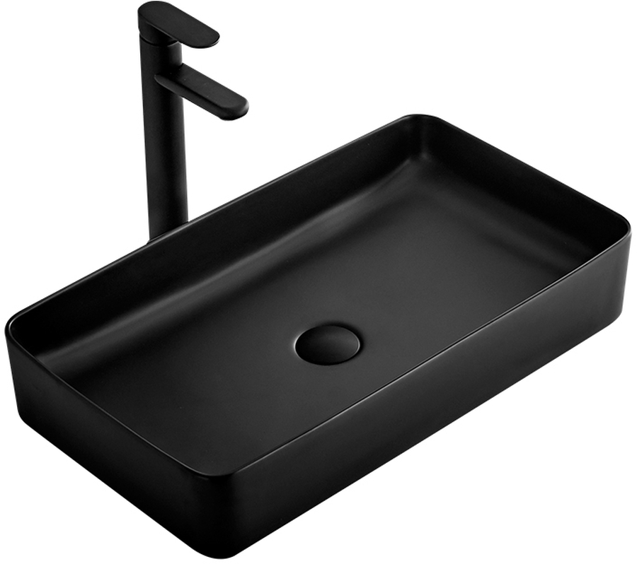 Rea Denis umywalka 61x35 cm nablatowa prostokątna czarny mat REA-U3690