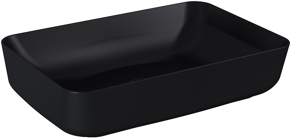 Elita Nomia lavabo 50x39 cm rectangulaire à poser noir RE040500057160