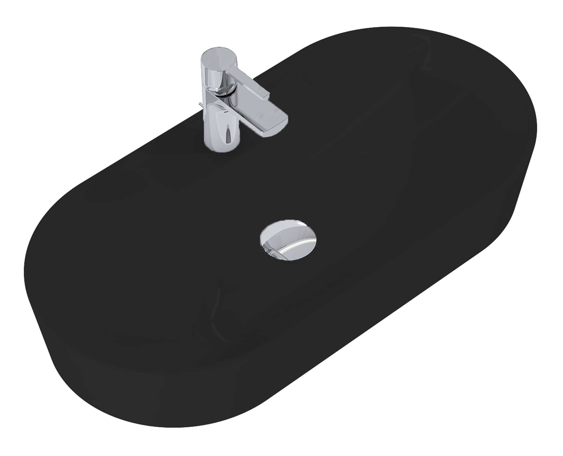 Elita Babette lavabo 81.5x41.5 cm ovale à poser noir RE040820017160