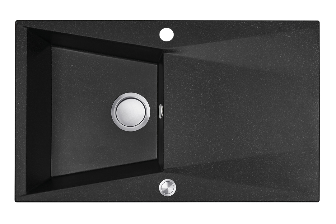 Laveo Grenada évier en granit 78x48 cm noir SBG 711T