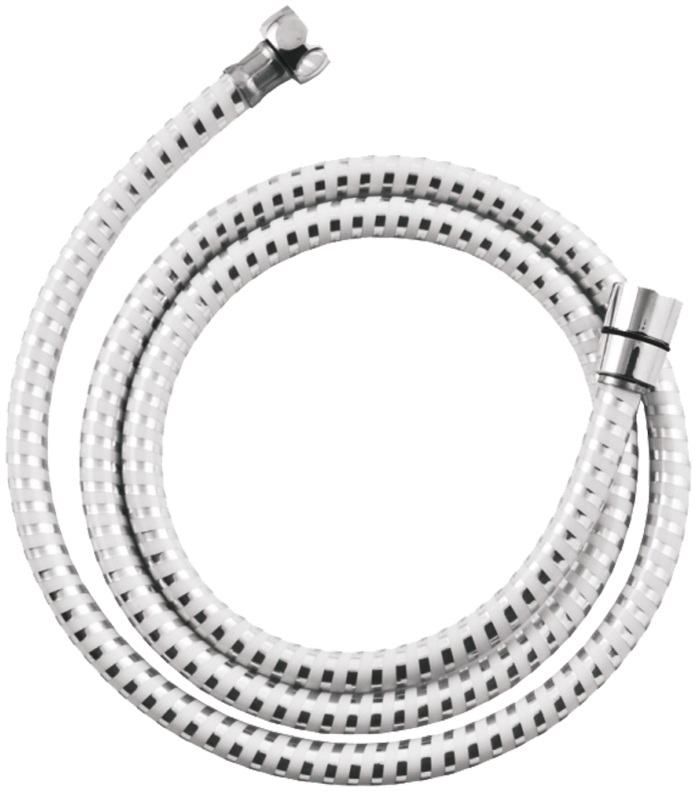 Invena tuyau de douche 150 cm chrome-blanc AW-30-J02