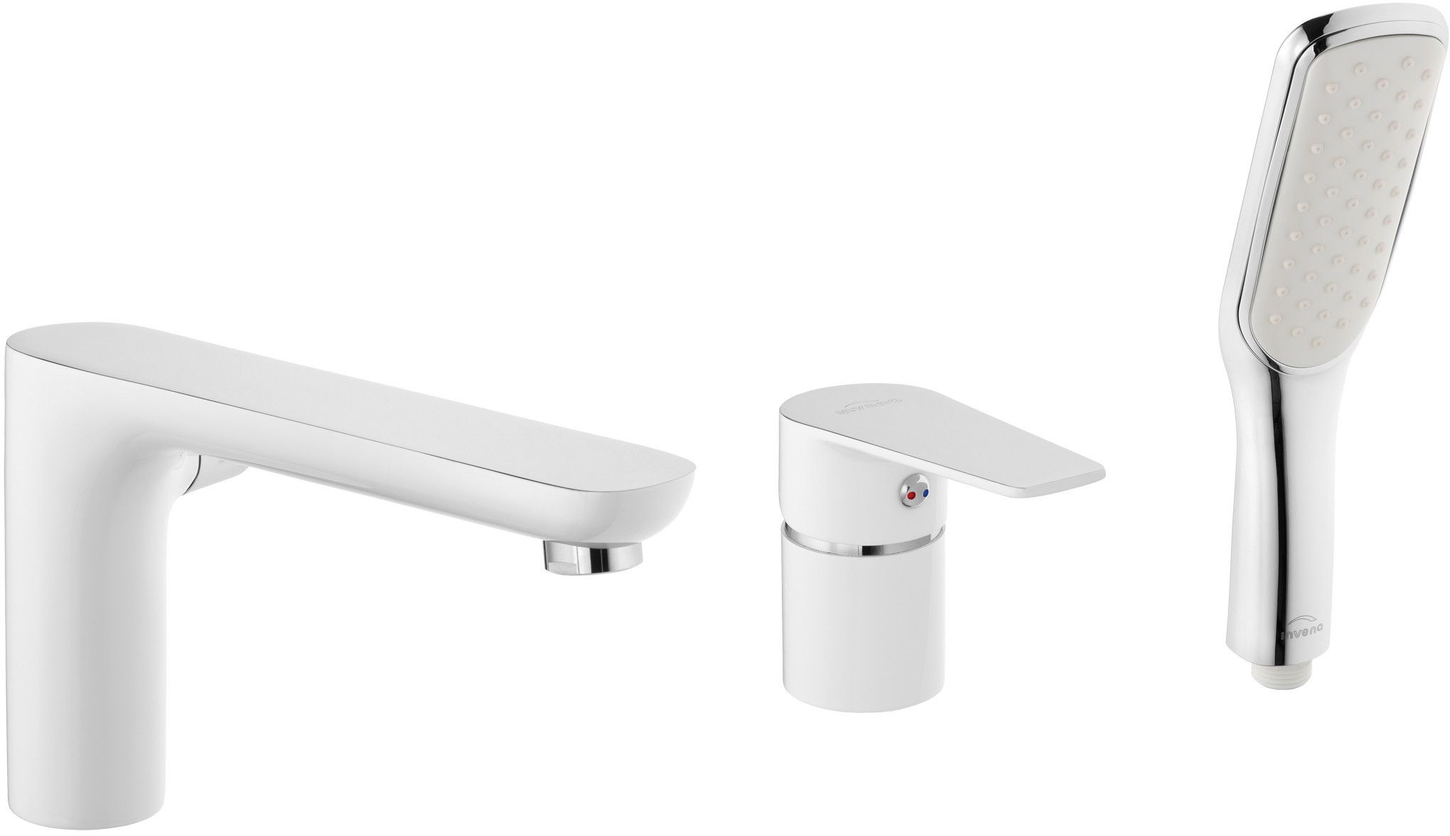 Invena Dokos mitigeur bain-douche pour baignoire chrome-blanc BW-19-S02