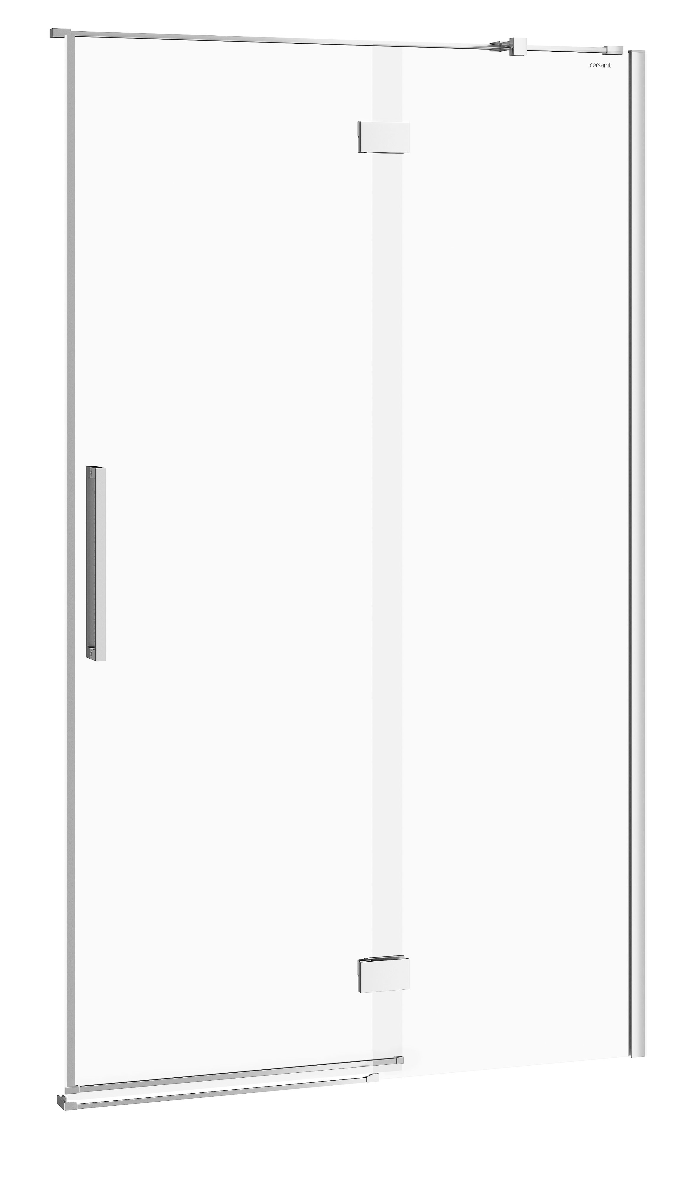 Cersanit Crea porte de douche 120 cm à ouverture basculante chrome brillant/verre transparent S159-004