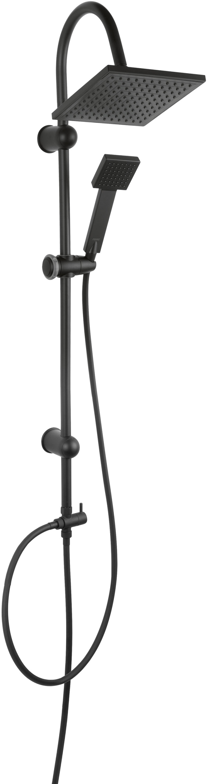 Ferro Squerto ensemble de douche mural oui noir NP22-BL