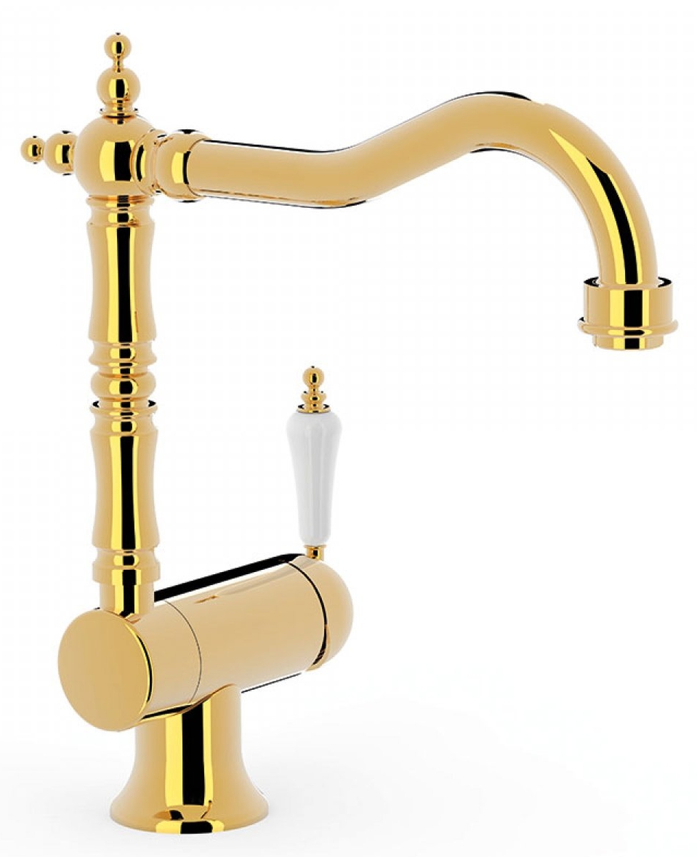 Tres Abatible mitigeur de lavabo sur pied doré 242.334.01.OR