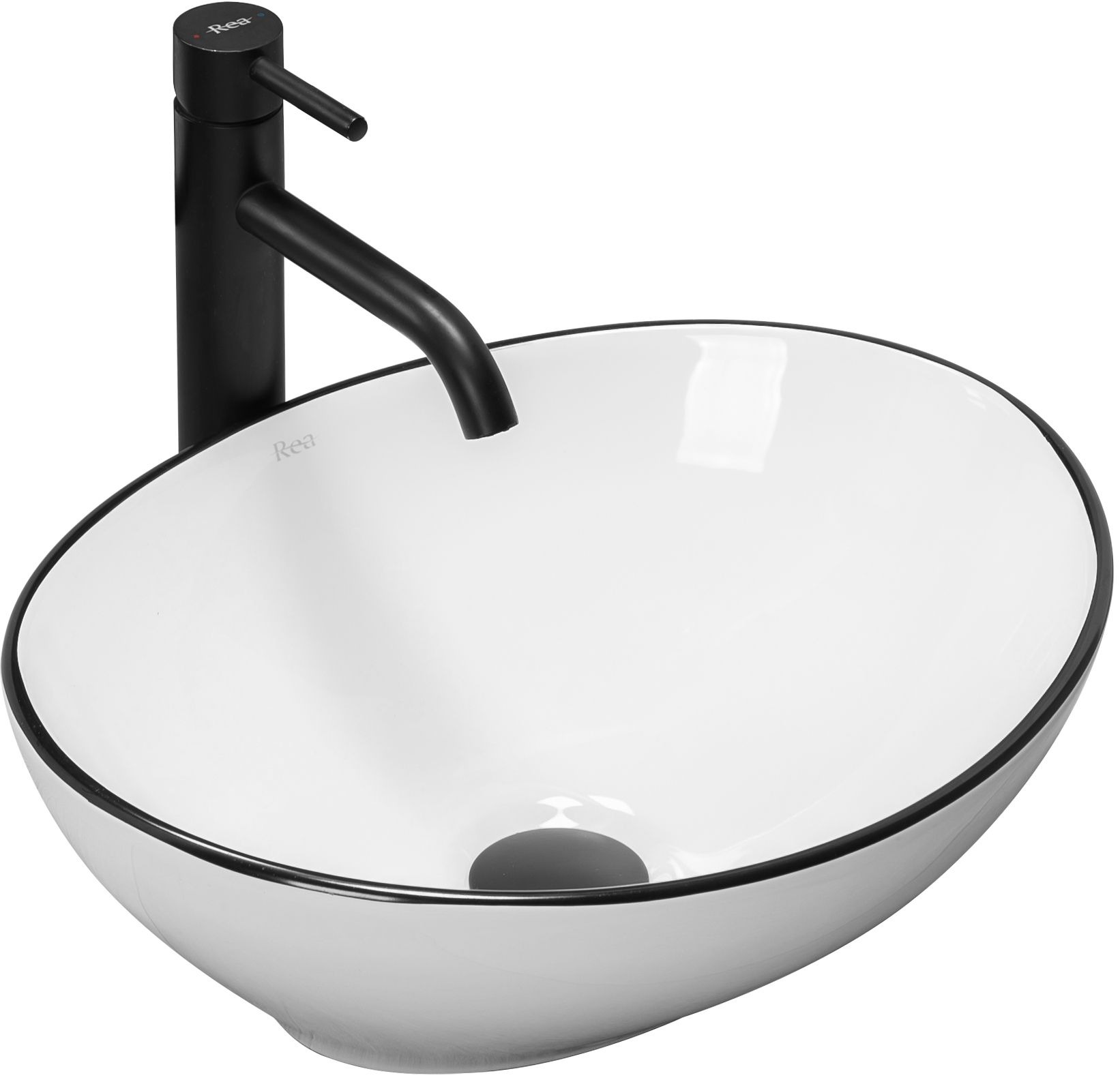 Rea Sofia lavabo 41x34.5 cm ovale à poser brillant REA-U3217