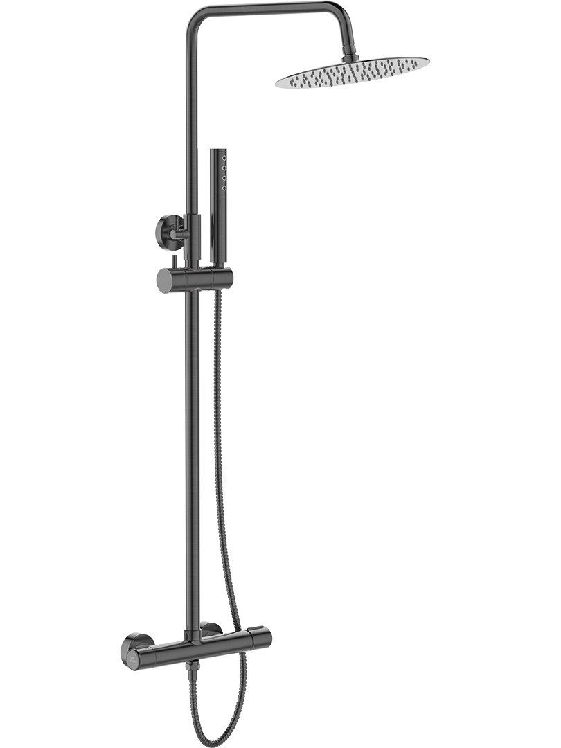 Laveo Pretto ensemble de douche mural oui graphite PLP10OB