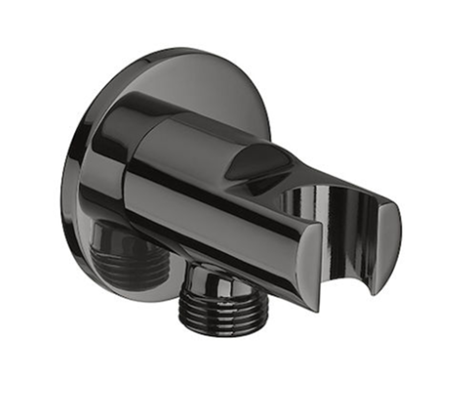 Roca Round raccord coudé avec support noir A5B5250CN0