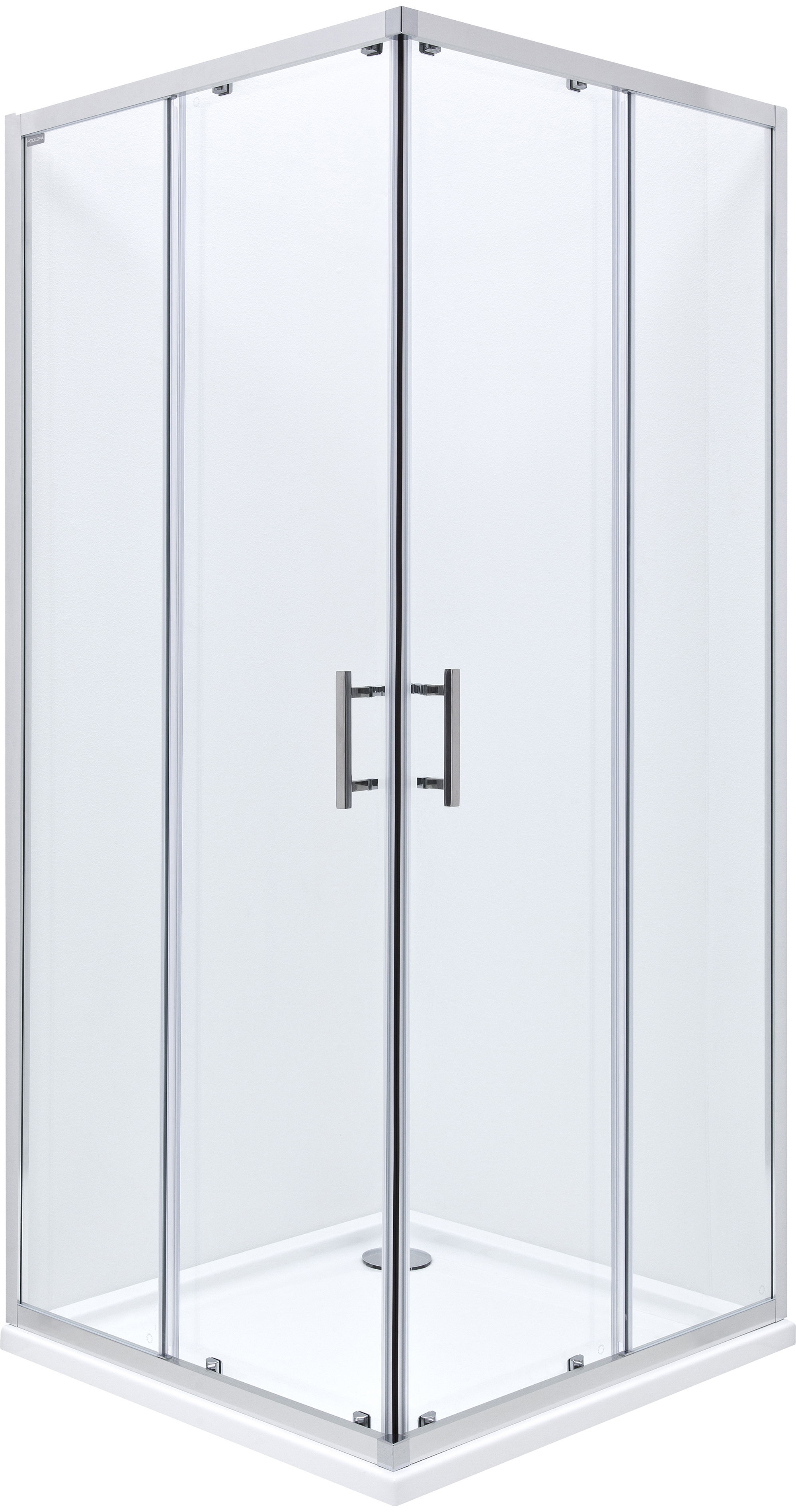 Roca Town-N Square cabine de douche 90x90 cm carrée chrome brillant/verre transparent AMP2609012M