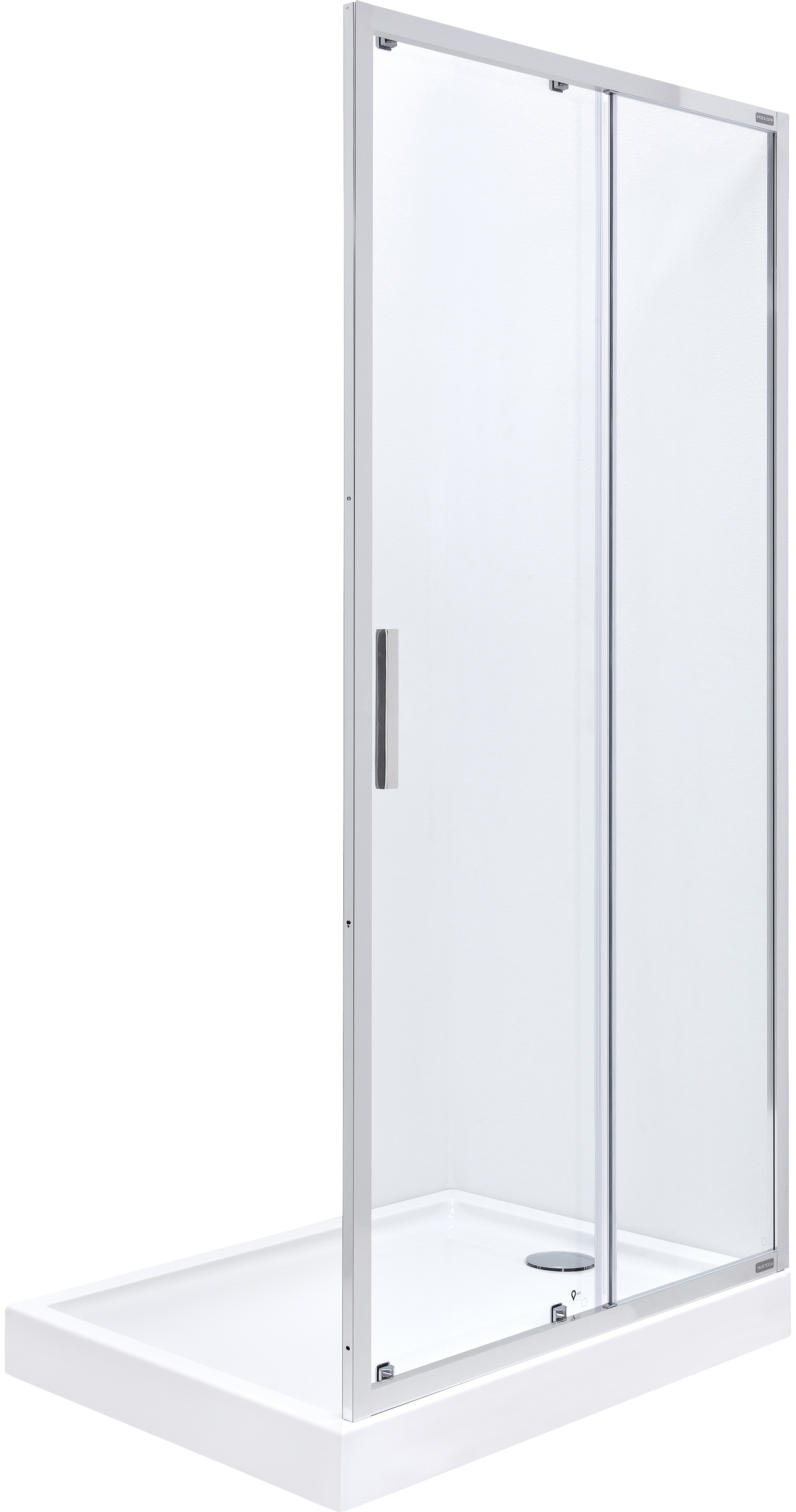 Roca Town-N porte de douche 110 cm coulissant chrome brillant/verre transparent AMP2811012M