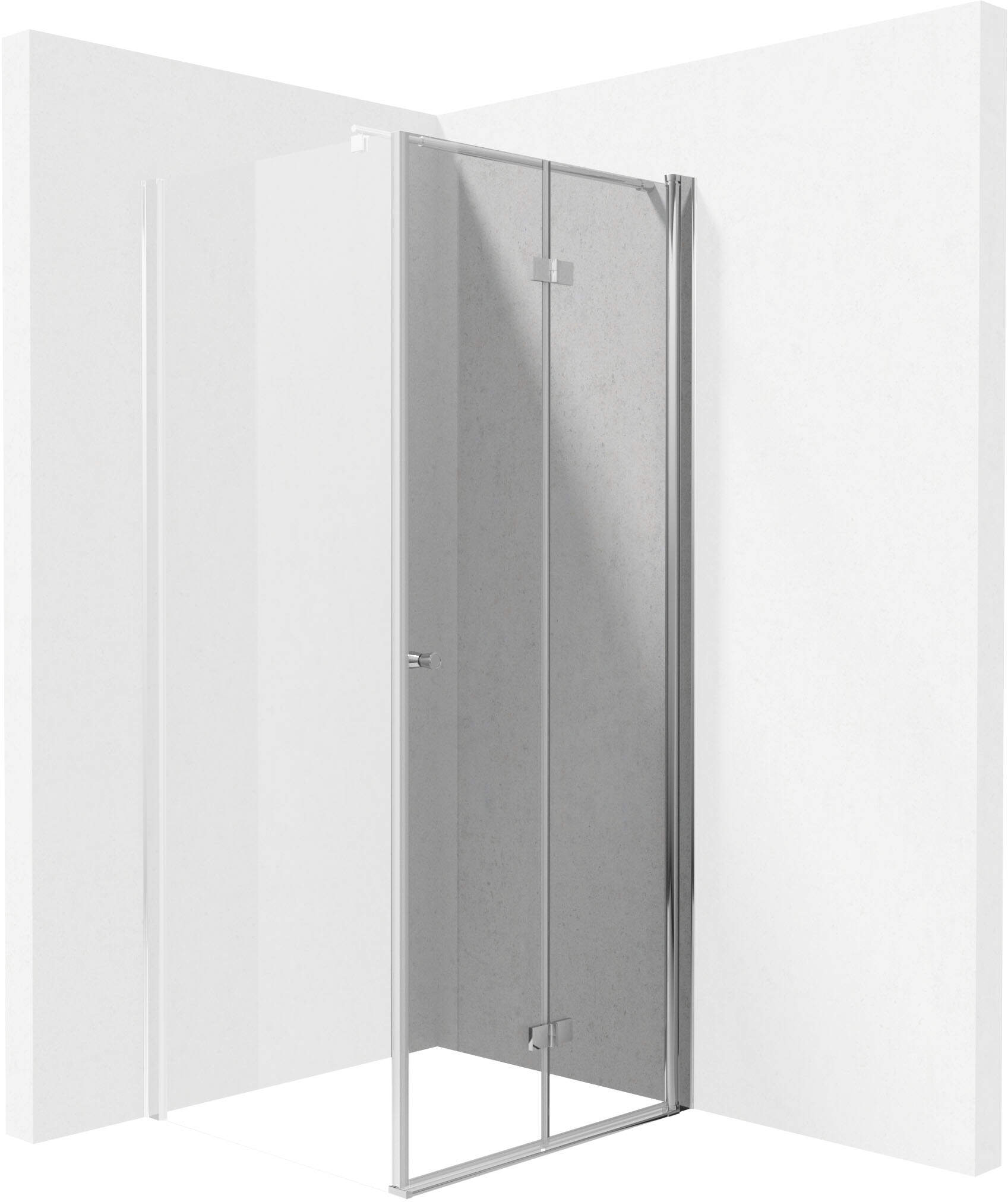 Deante Kerria Plus porte de douche 80 cm pliable chrome brillant/verre transparent KTSX042P