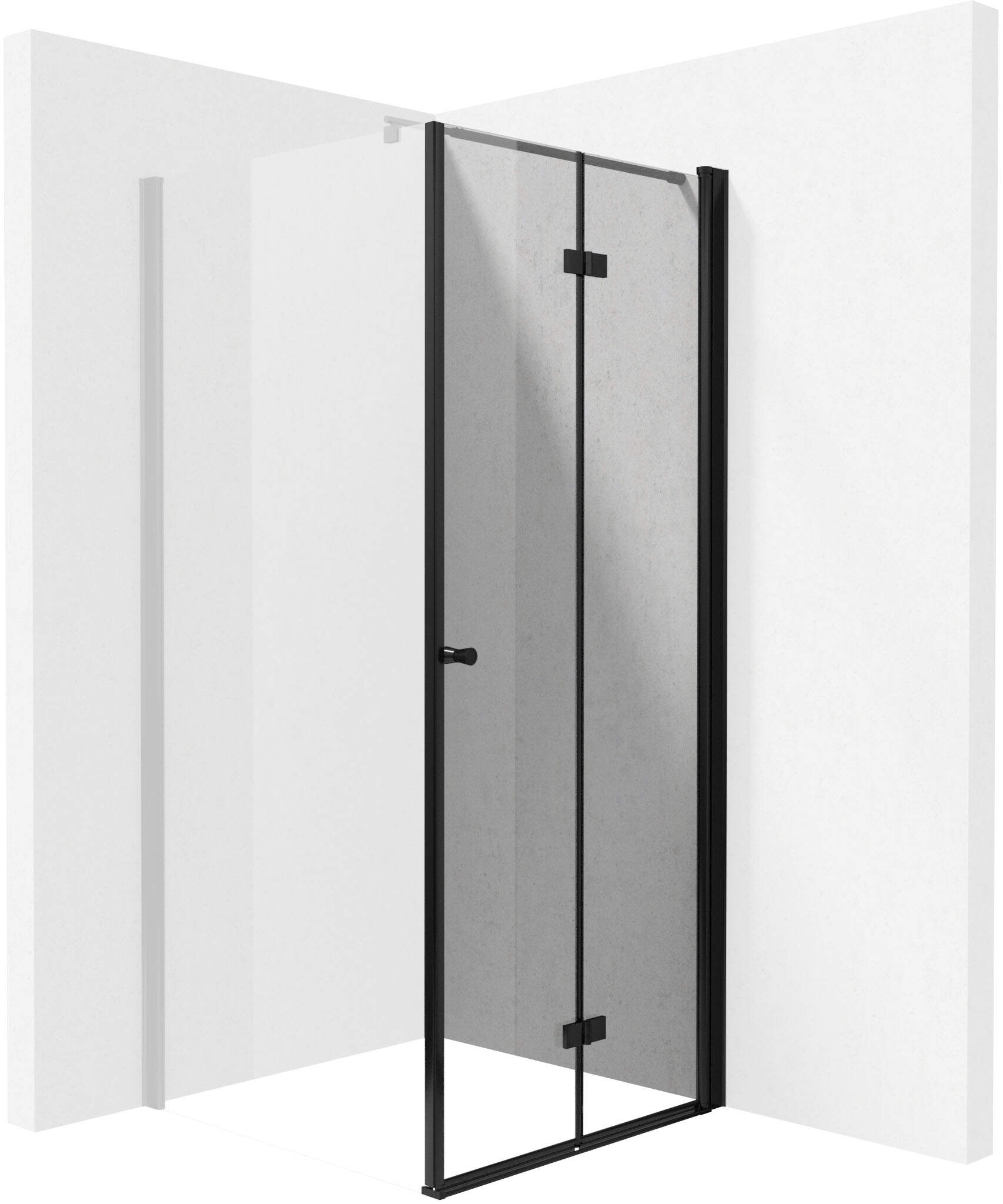 Deante Kerria Plus porte de douche 100 cm pliable noir mat/verre transparent KTSXN43P