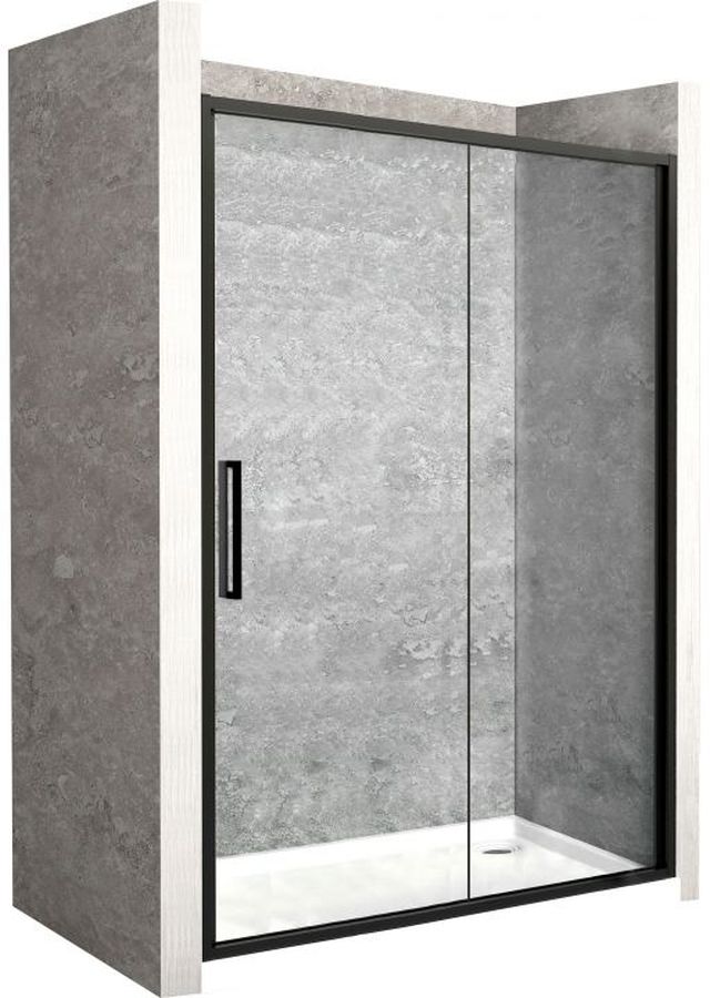 Rea Rapid Slide drzwi prysznicowe 150 cm czarny półmat/szkło przezroczyste REA-K6405