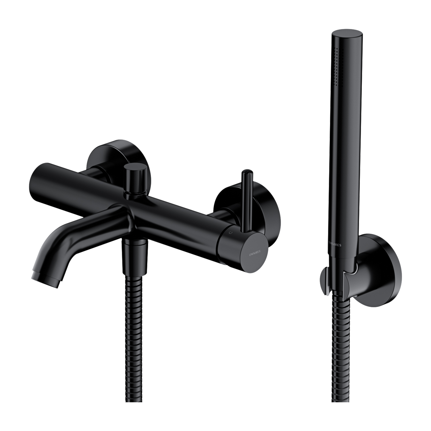 Omnires Y kit baignoire-douche mural noir Y1231BL