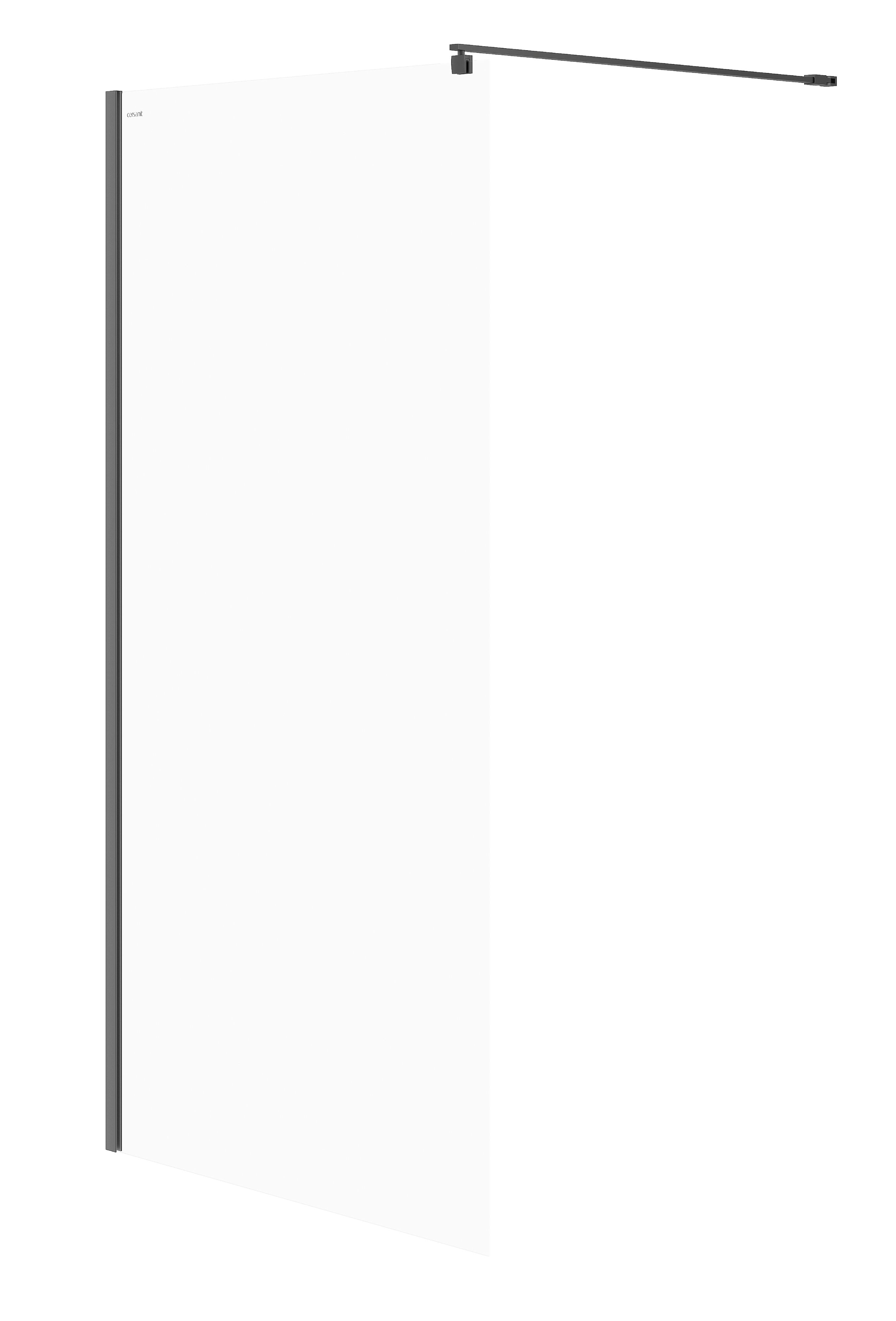 Cersanit Mille paroi de douche walk-in 100 cm noir mat/verre transparent S161-003