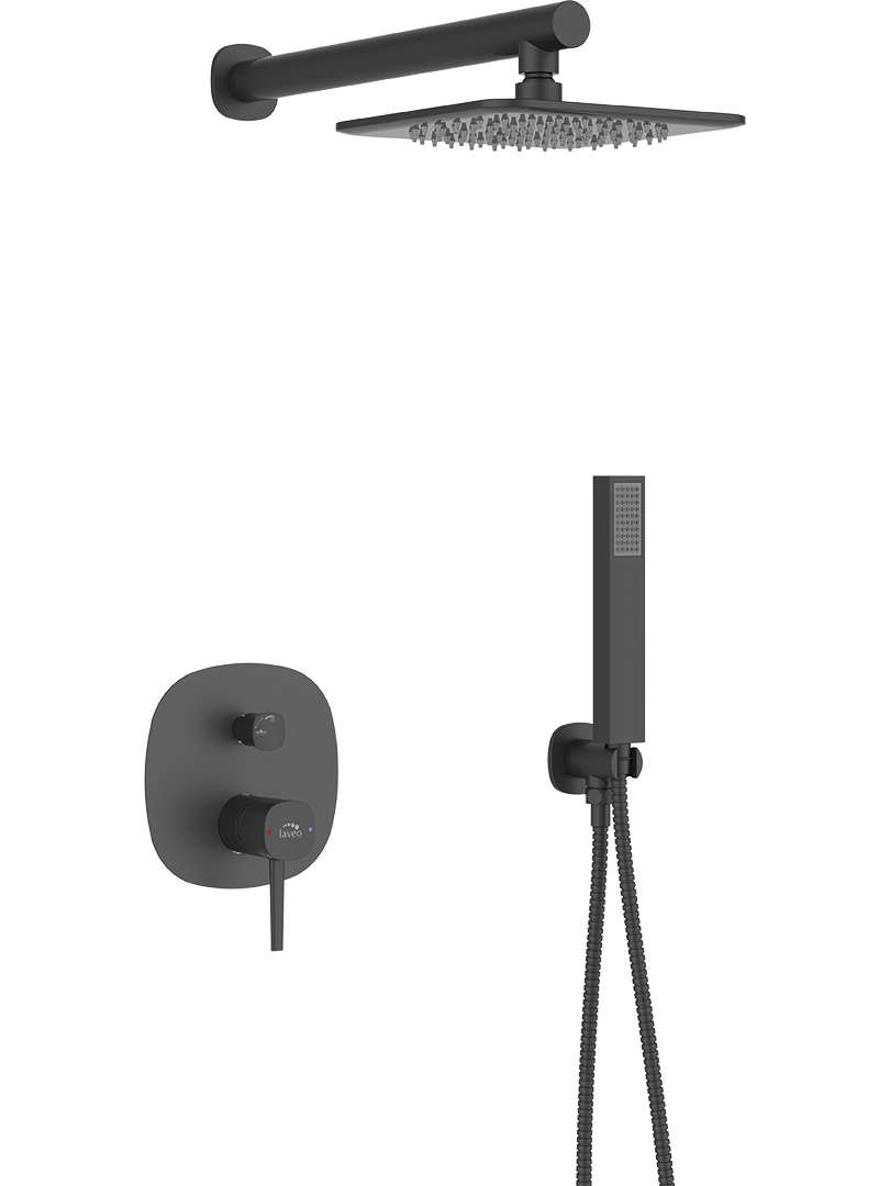 Laveo Pola ensemble de douche encastré oui noir BAP701P