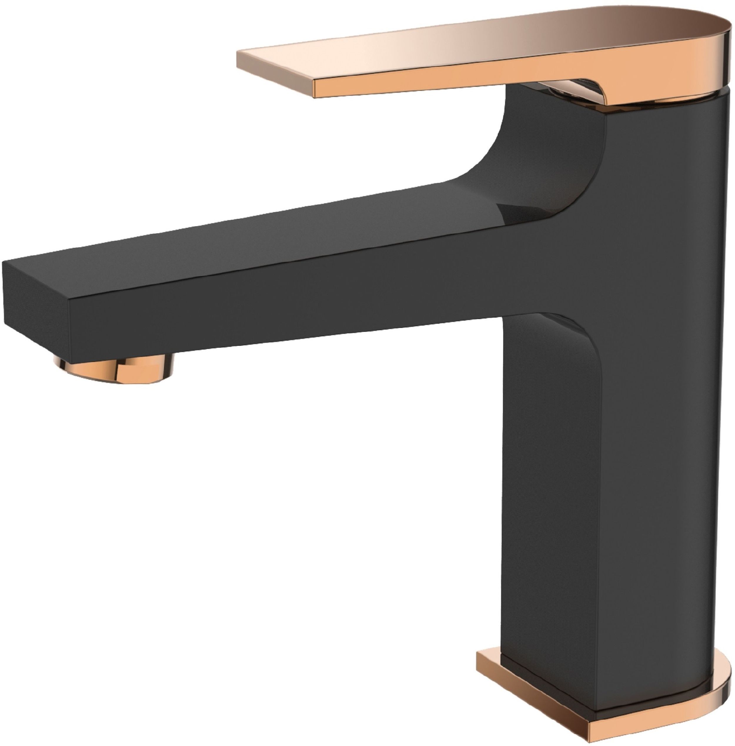 Invena Midnight mitigeur de lavabo sur pied noir-doré BU-35-014