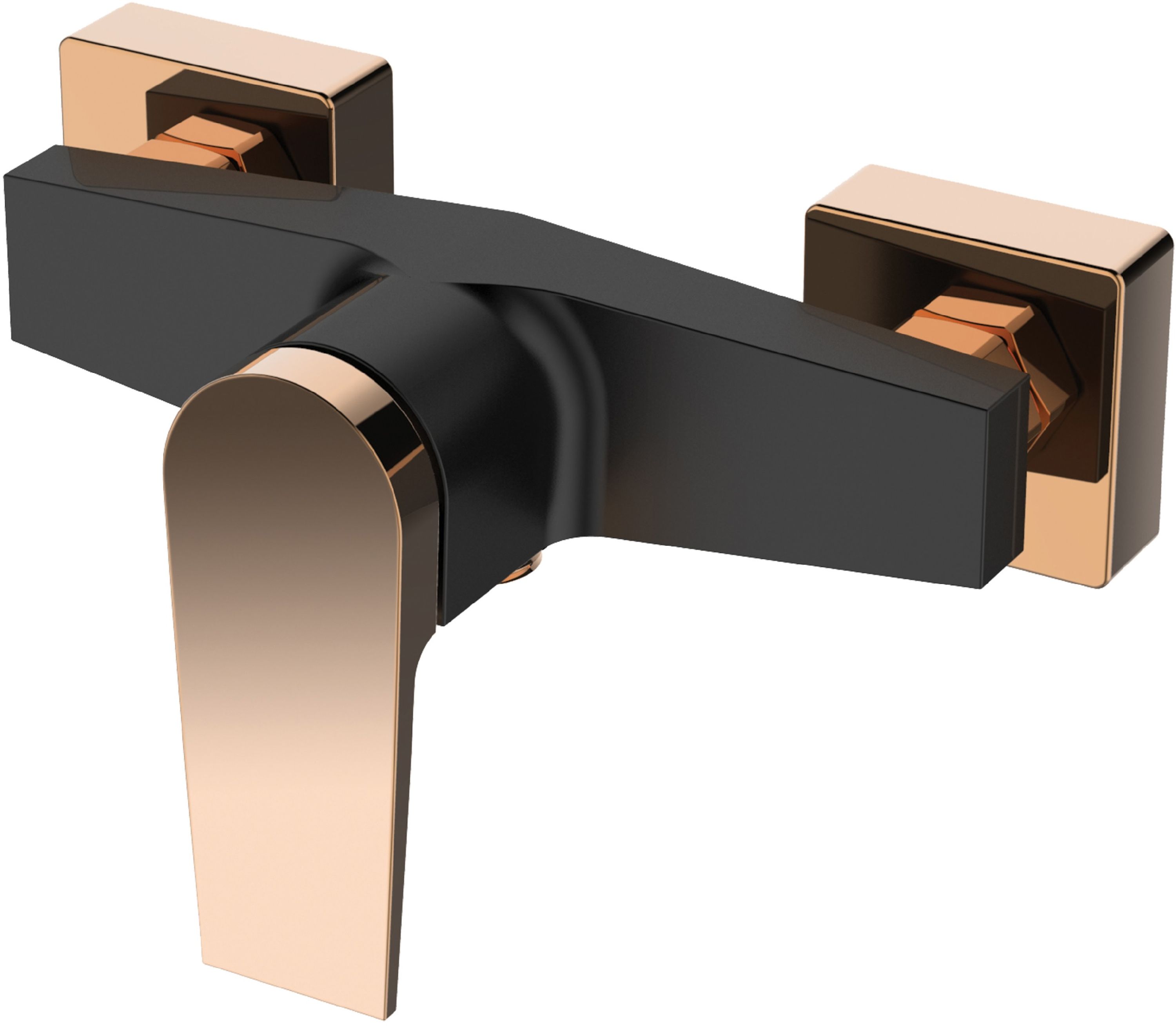 Invena Midnight mitigeur de douche murale noir-doré BN-35-014
